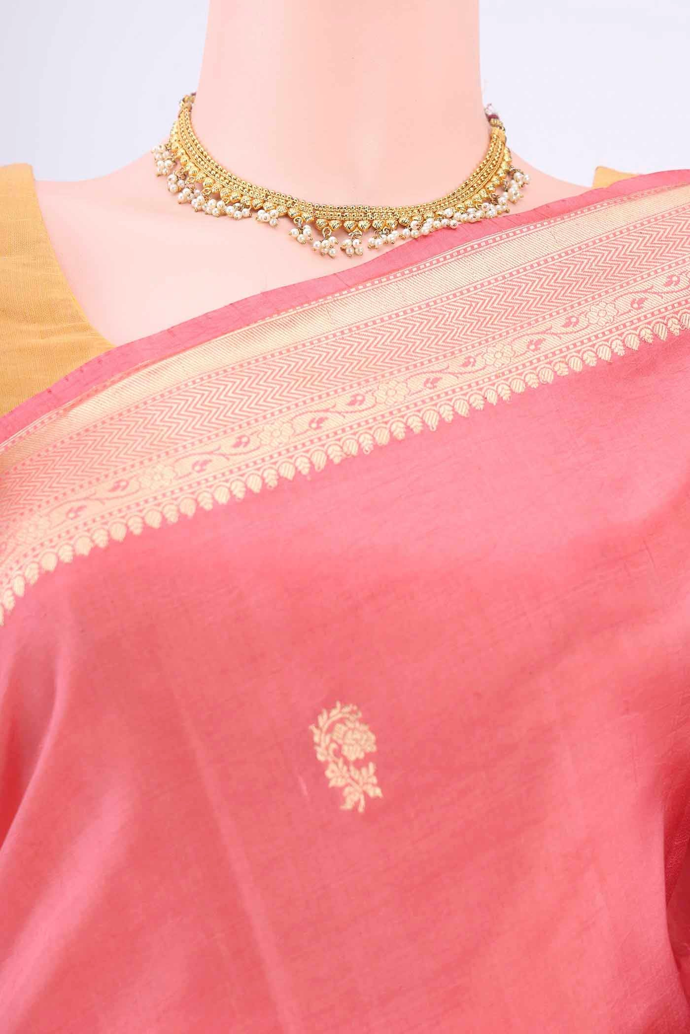 Peach Banarasi Katan Silk Saree - Image 2