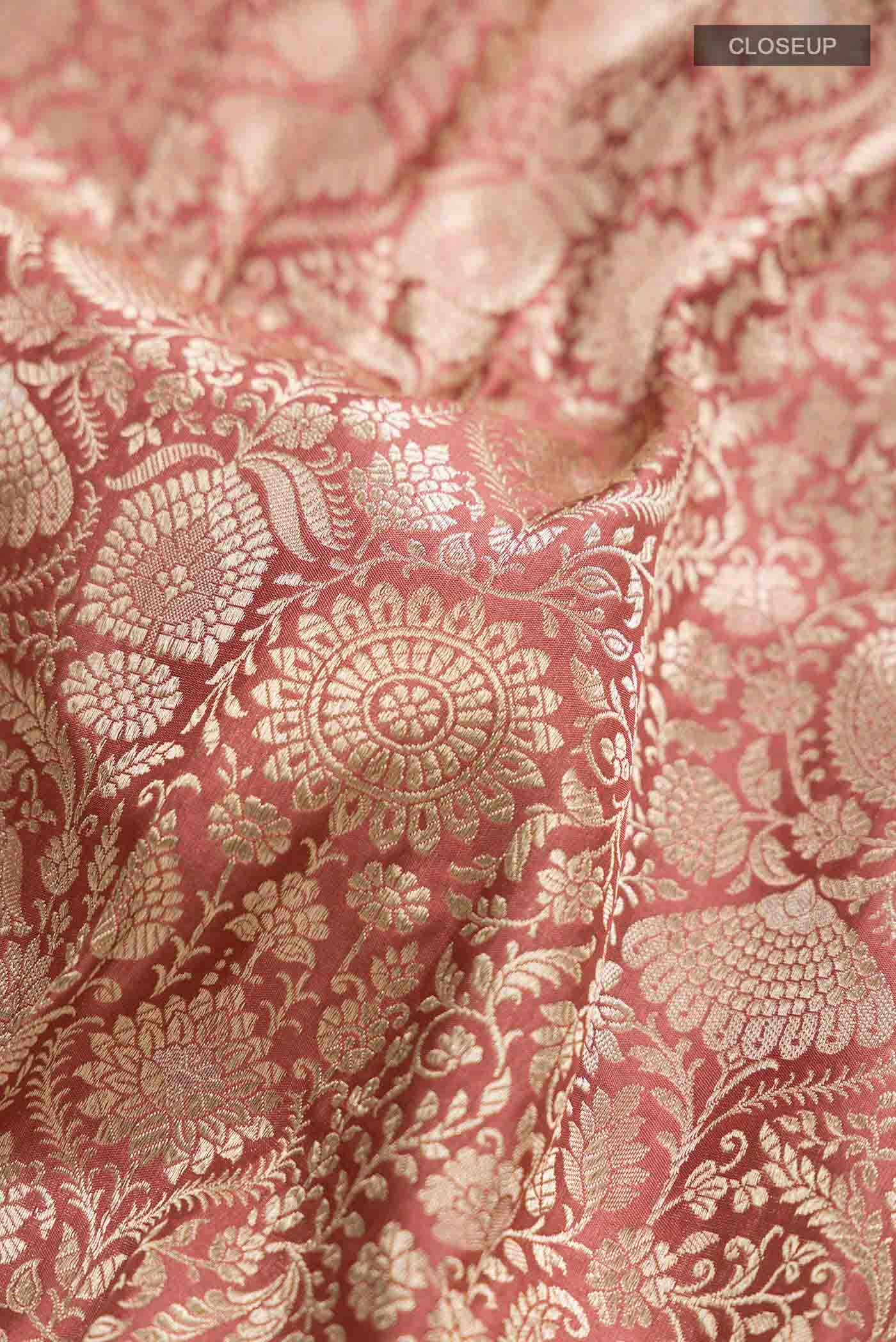 Peach Banarasi Silk Saree - Image 2