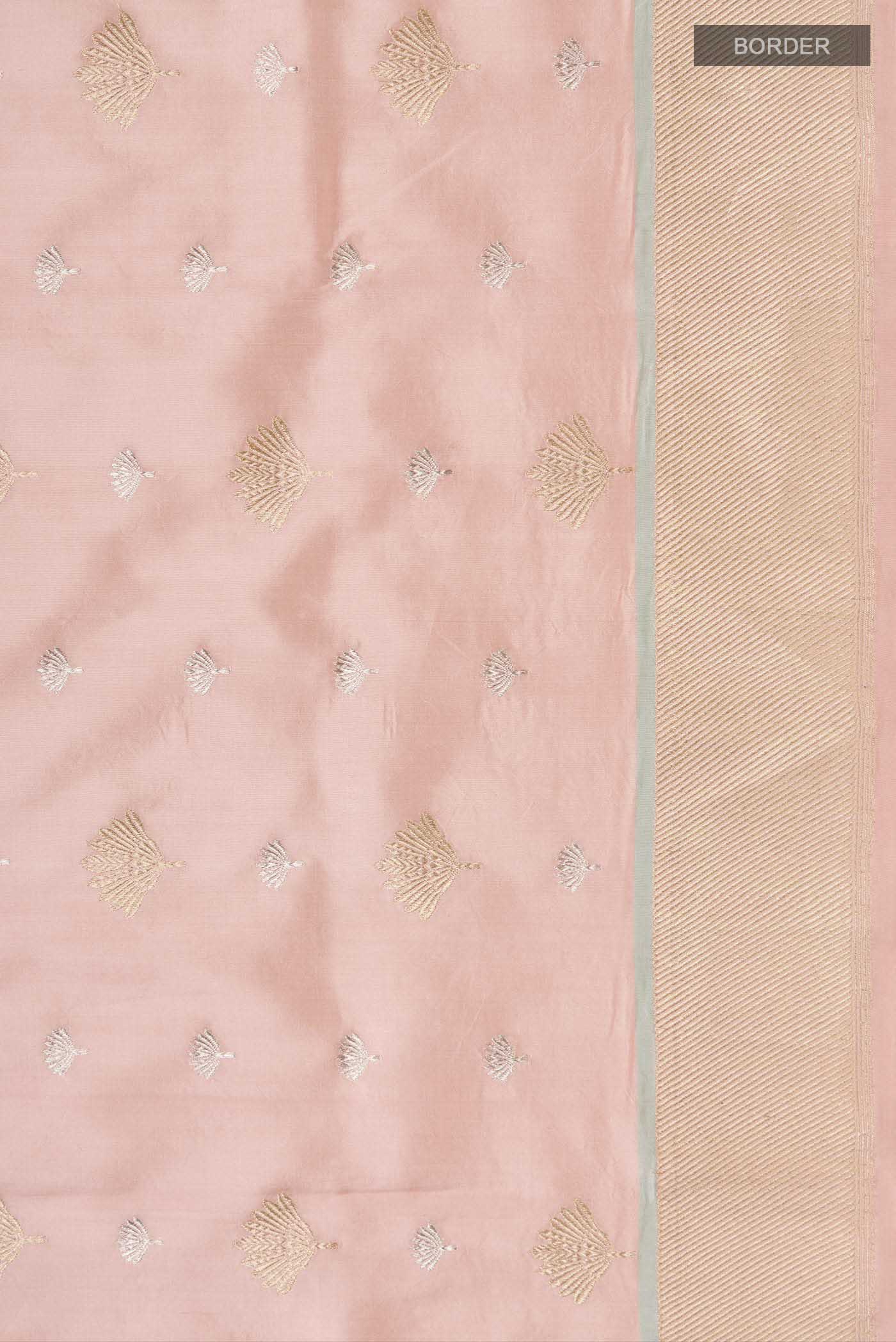 Peach Banarasi Silk Saree - Image 3
