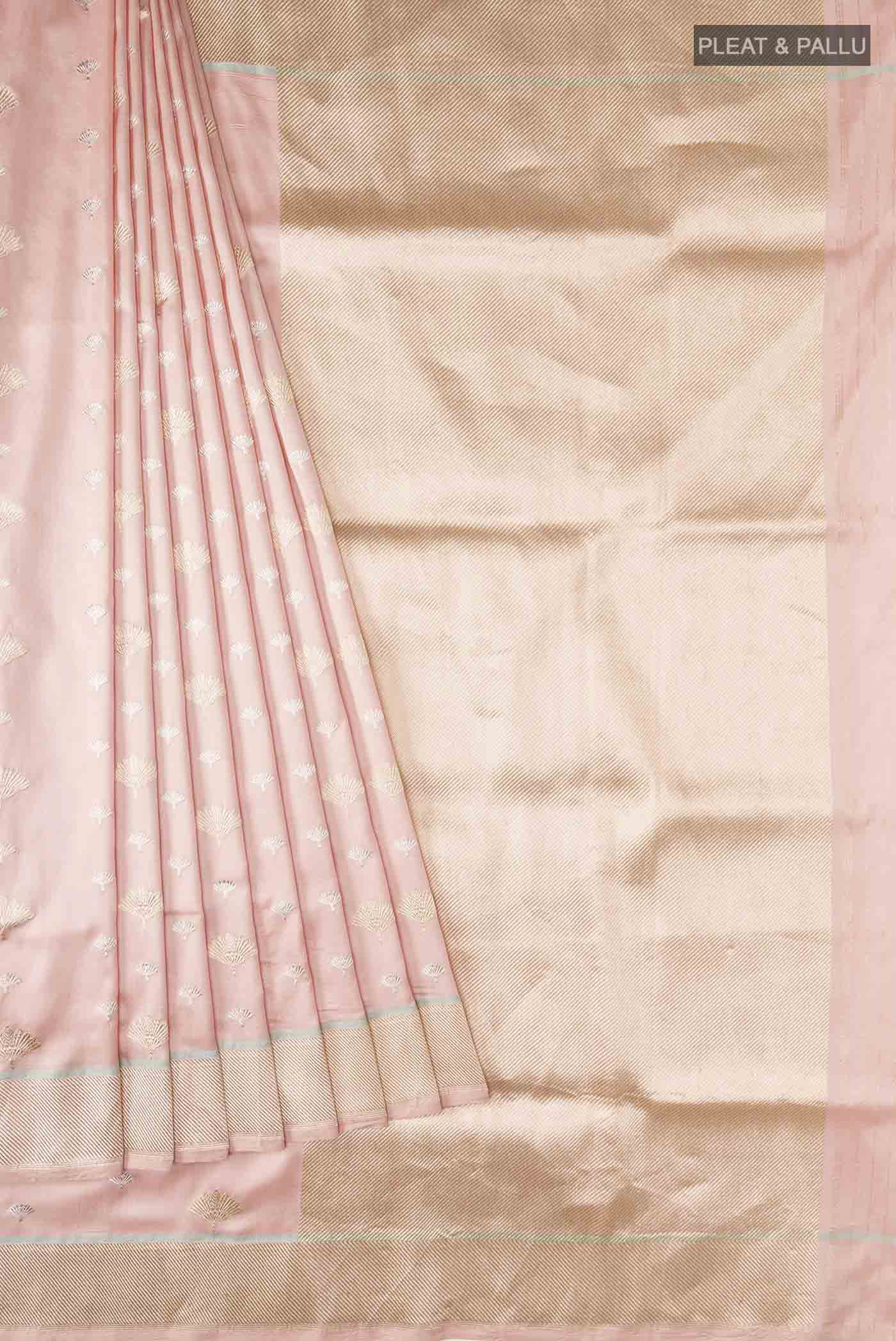 Peach Banarasi Silk Saree - Image 4