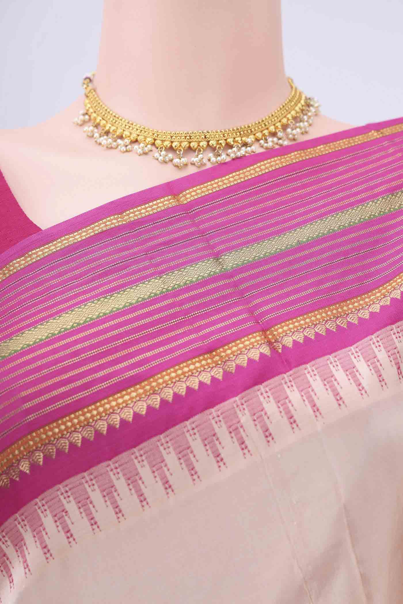 Peach Bangalore Silk - kadyal Saree - Image 2