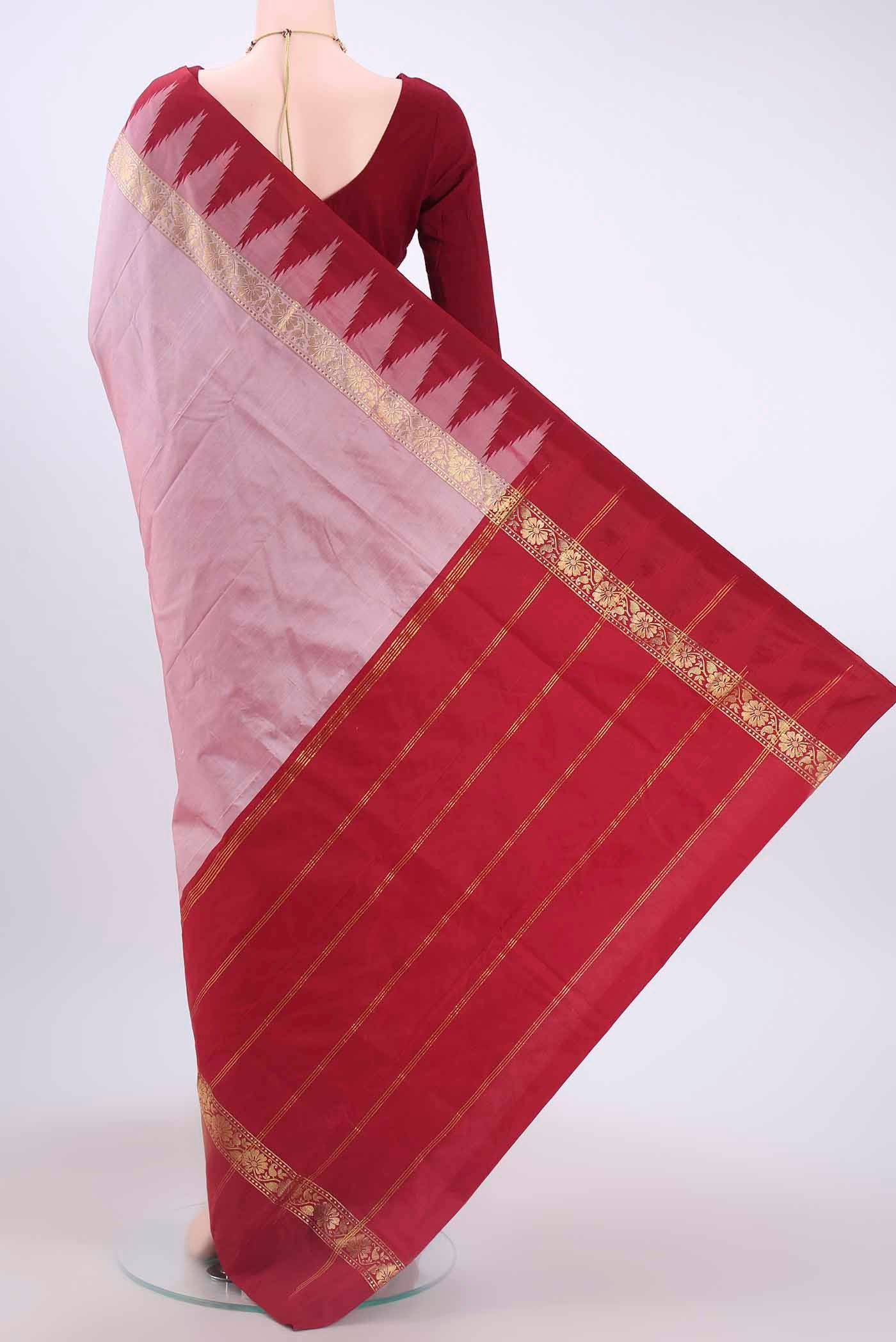 Peach Blended Bangalore Silk Saree - Image 3