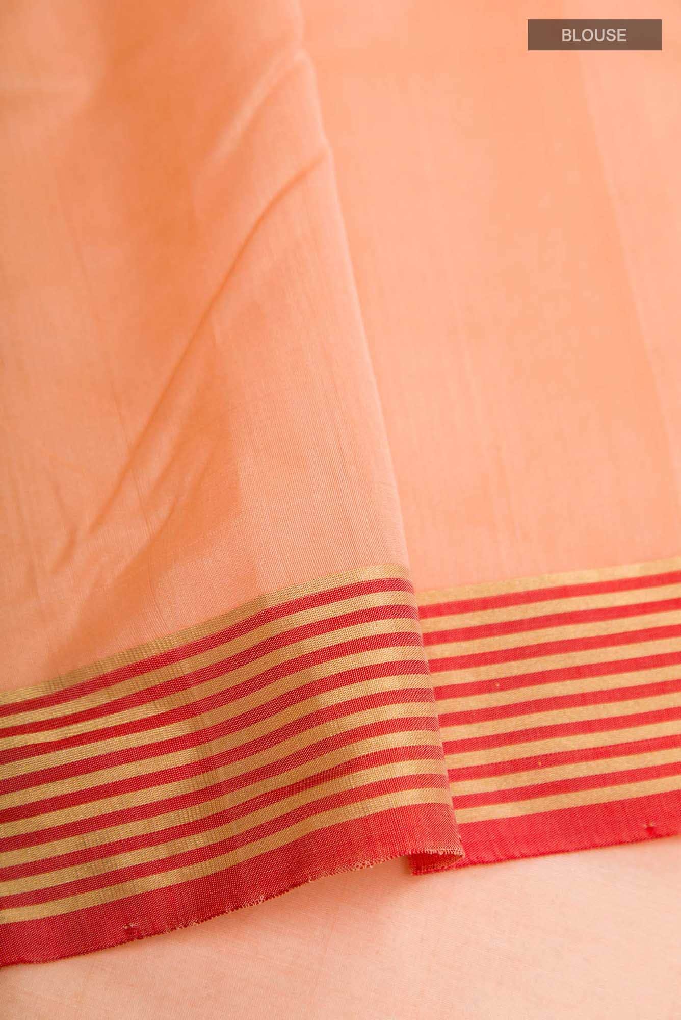 Navya Peach Chanderi Silk Cotton Saree - Image 4