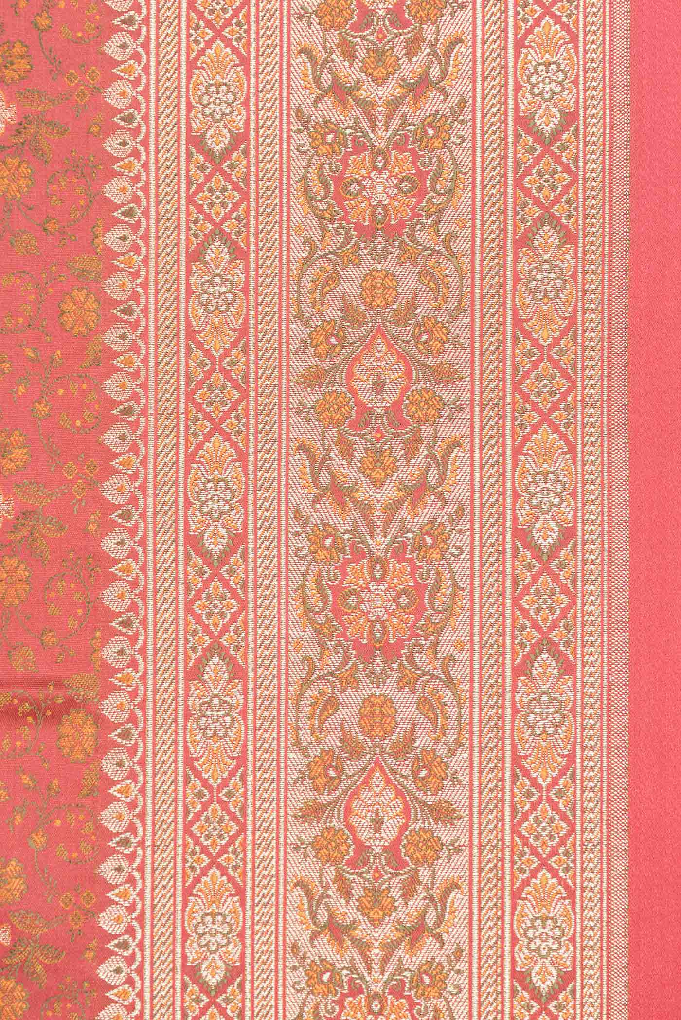 Rust Blended Banarasi Silk Saree - Image 3