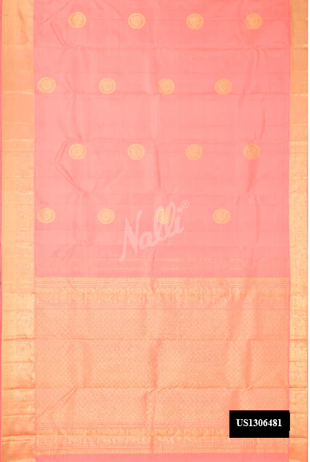 Peach Dual Tone Kanchipuram Silk Saree