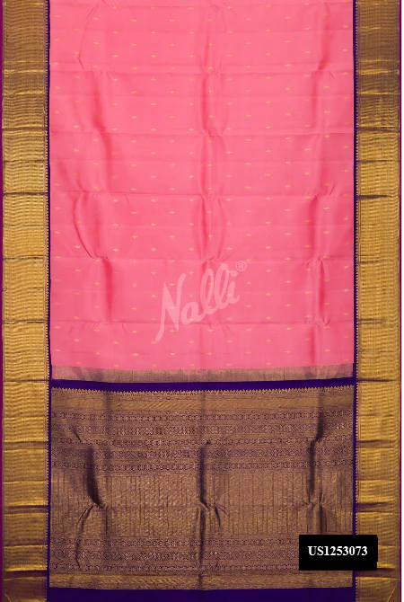 Peach Dual Tone Kanchipuram Silk Saree