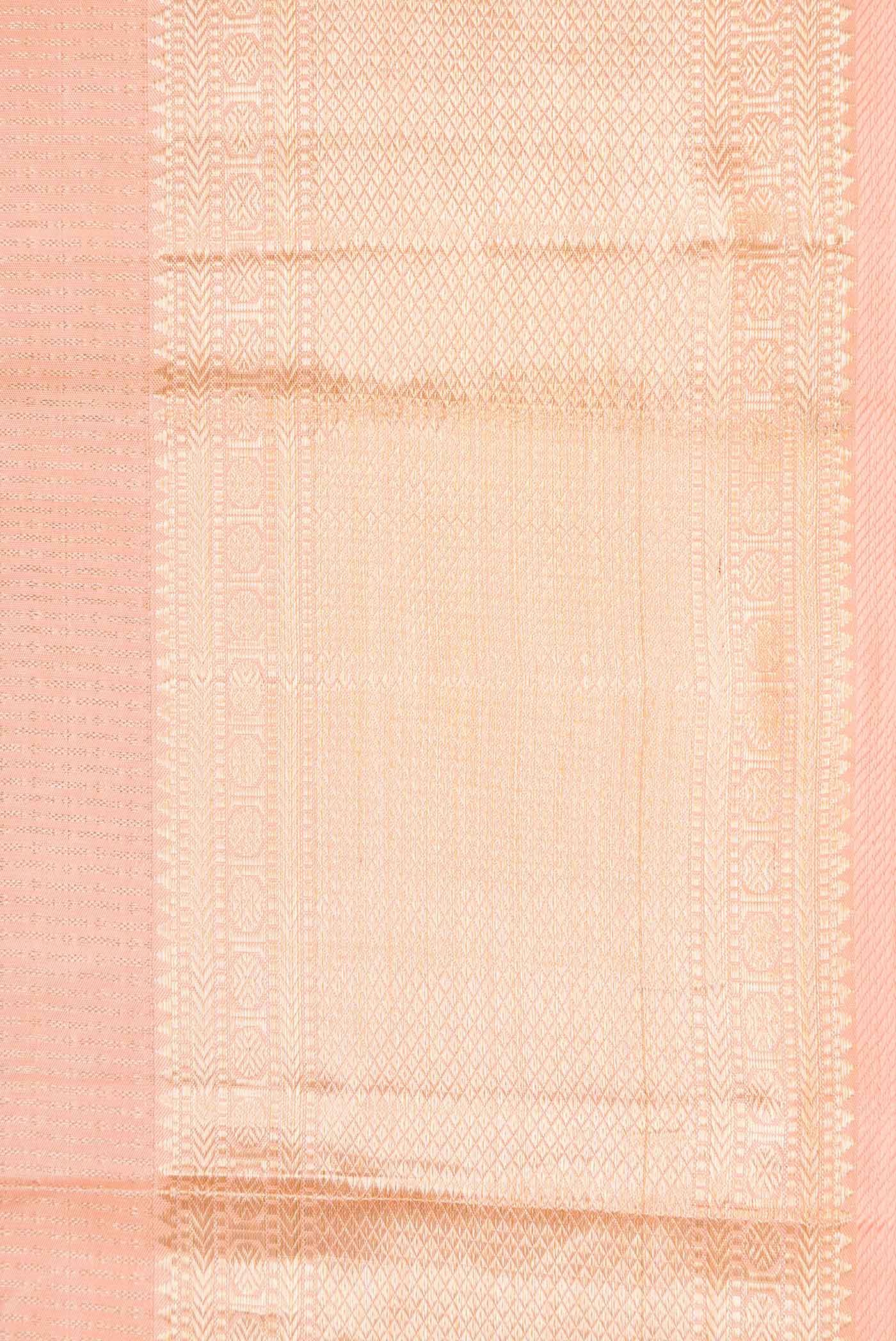 Peach Dual Tone Kanchipuram Silk Saree - Image 3