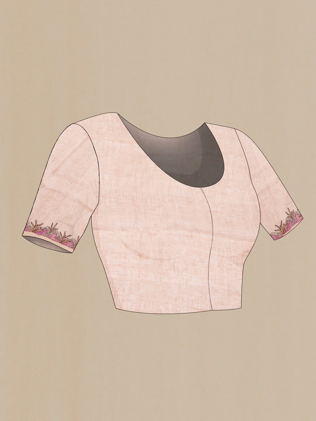 Peach Linen Saree - Image 4