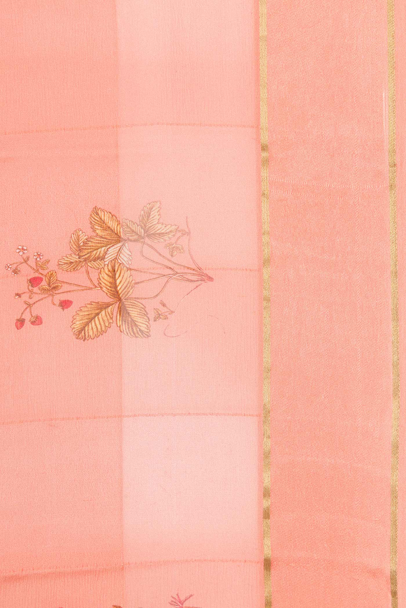 Peach Dual Tone Mysore Georgette Saree - Image 3