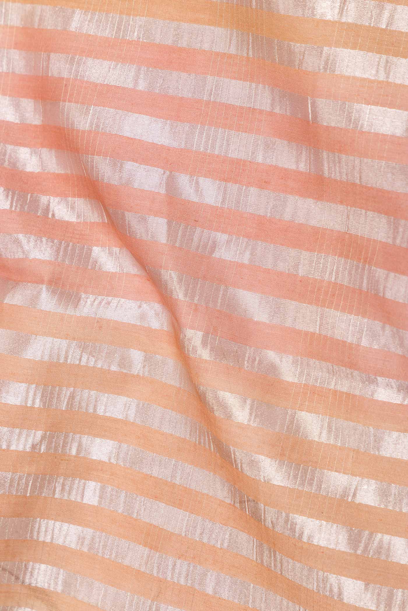 Peach Dual Tone Organza Silk Saree - Image 2