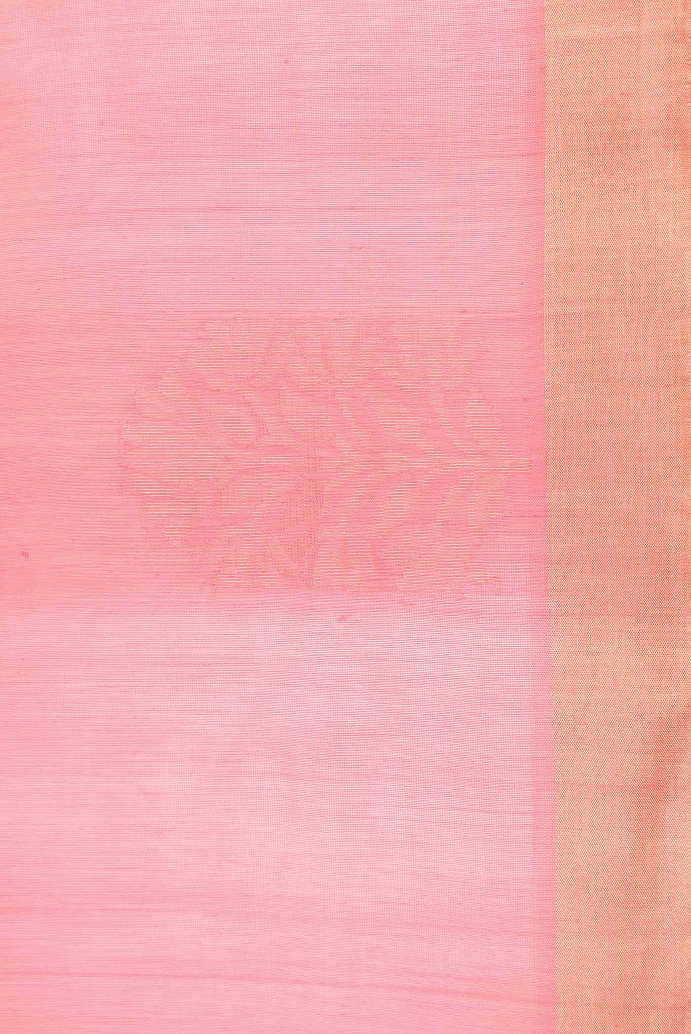 Peach Dual Tone Silk Cotton Saree - Image 3