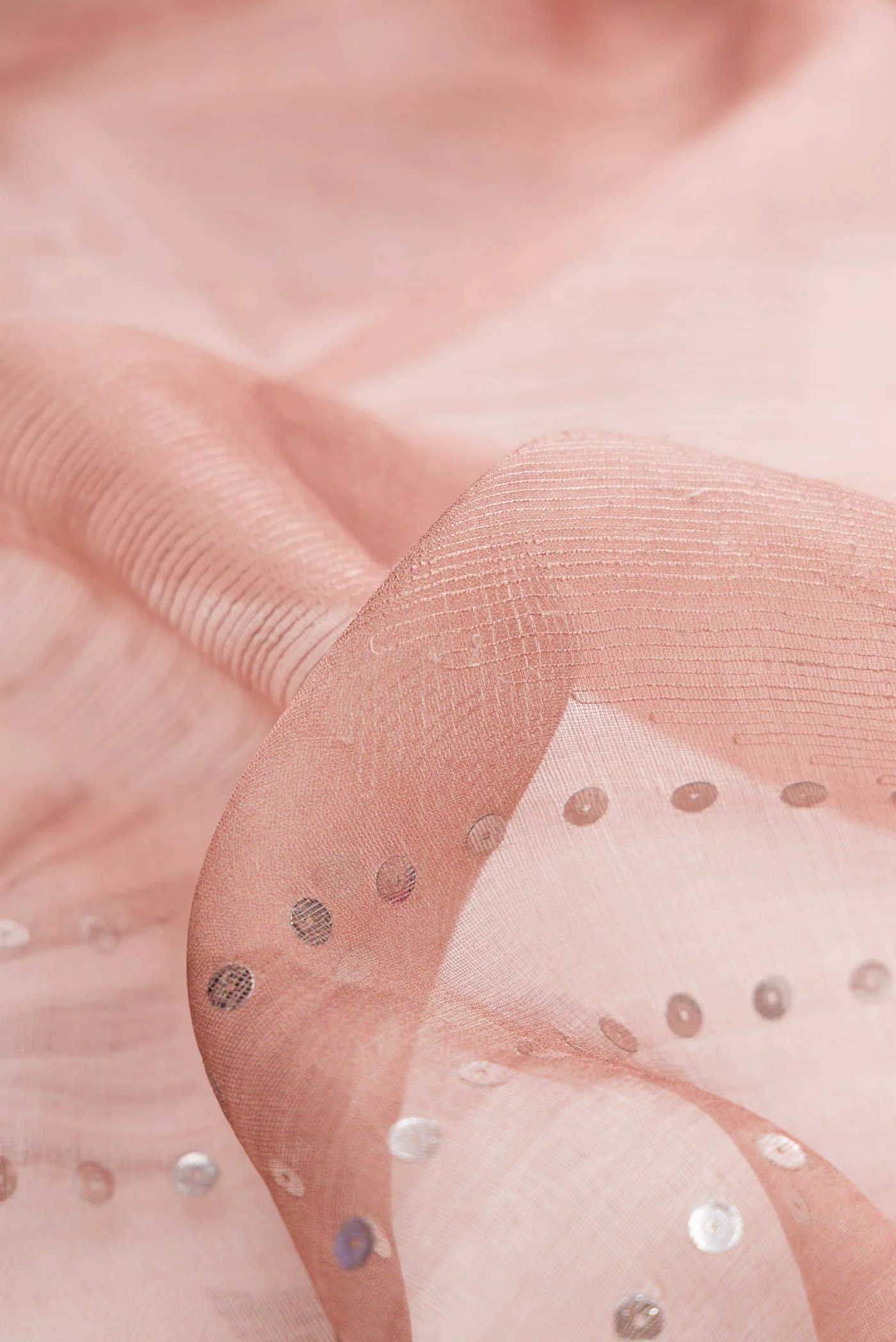 Peach Dual Tone Tussar Silk Saree - Image 2