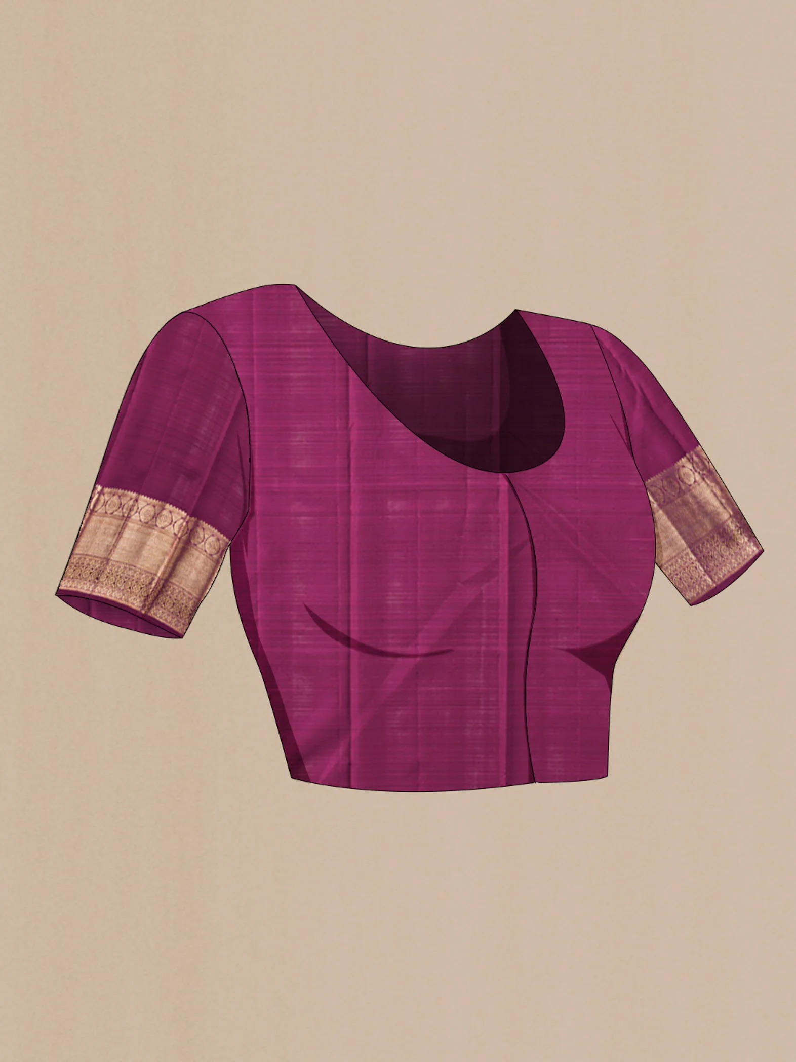 Peach Kanchipuram Silk Saree - Image 5