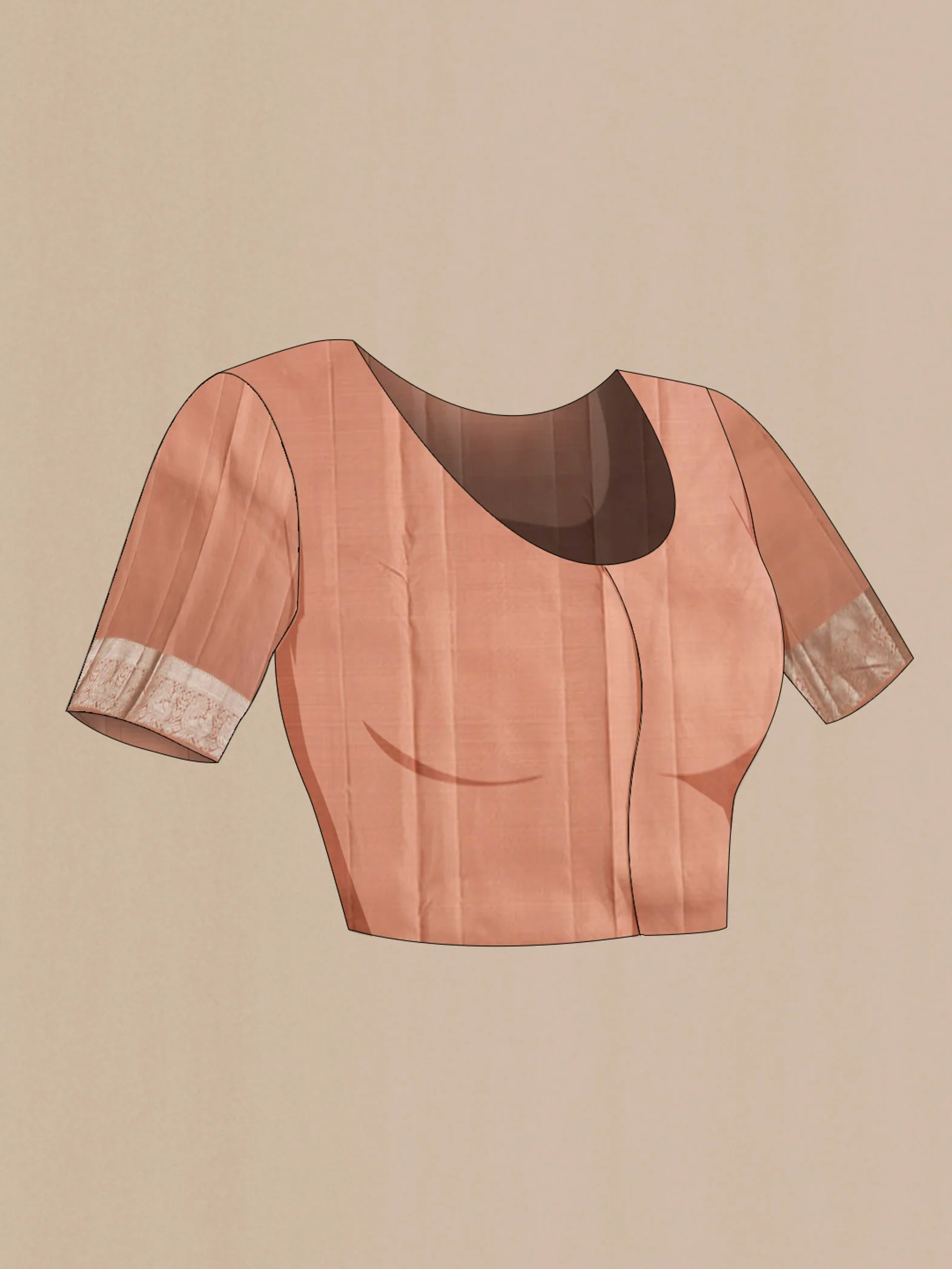 Peach Kanjivaram Silk Saree - Image 5