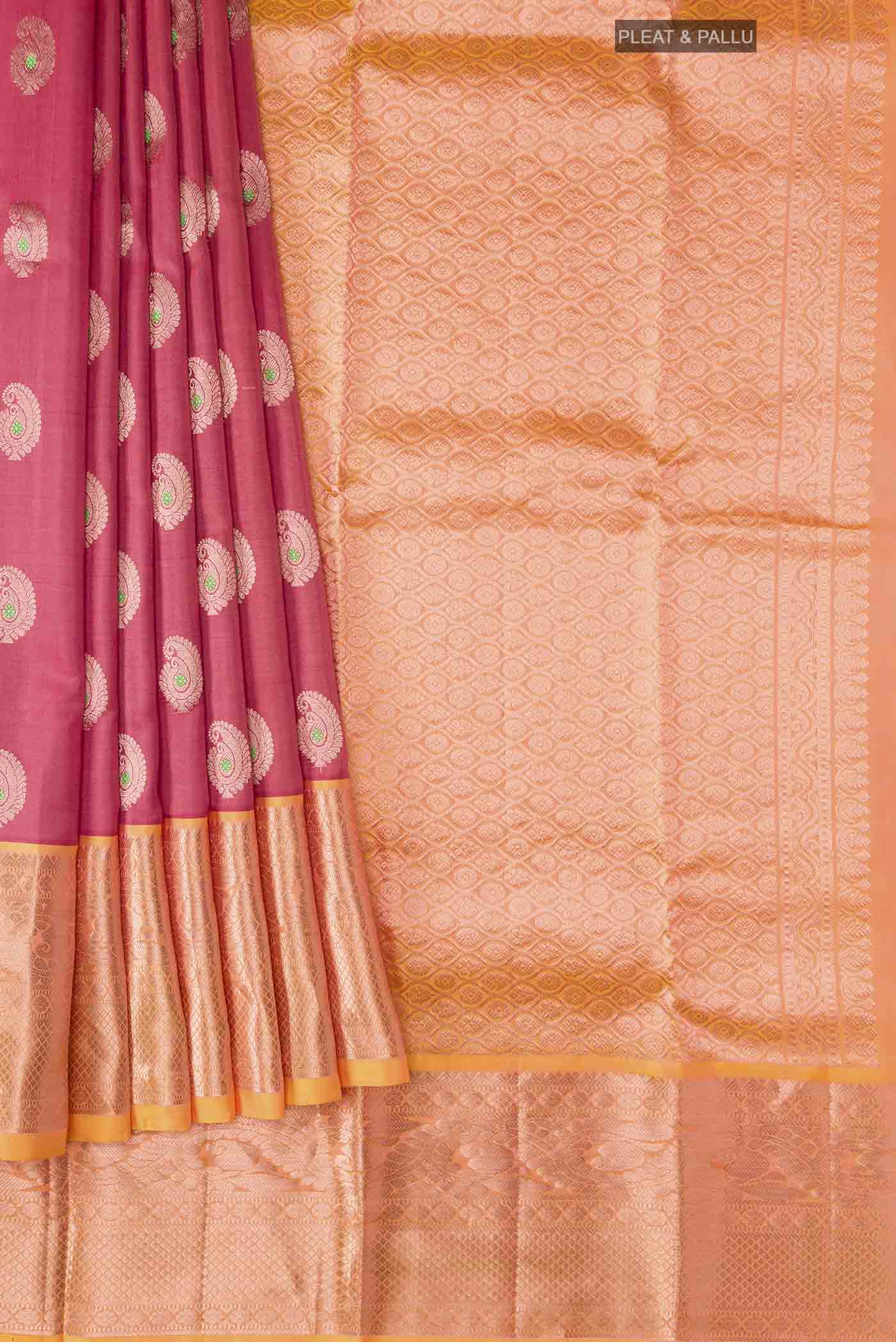 Peach Kanjivaram Silk Saree - Image 4