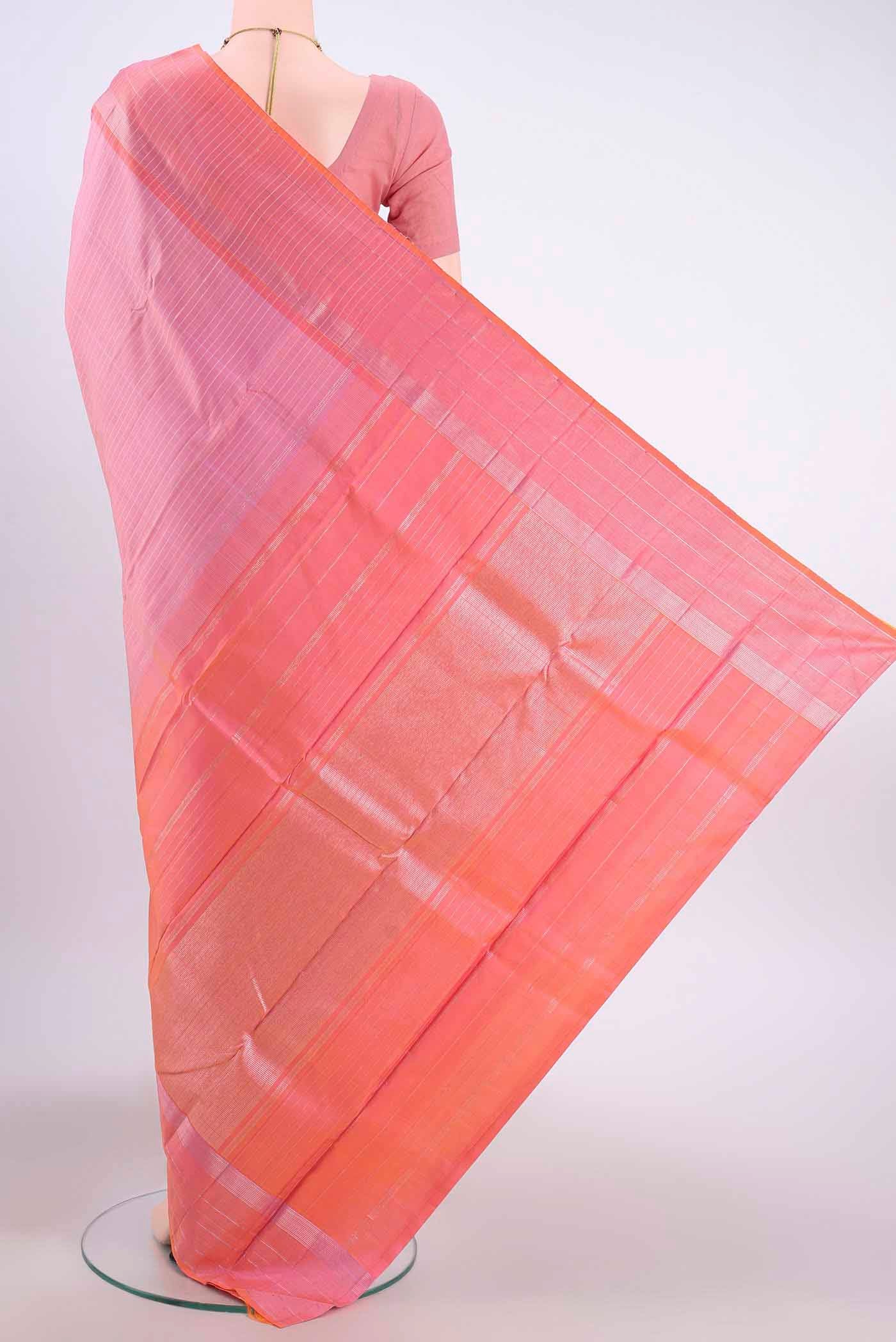 Peach Kanchipuram Silk Saree - Image 3