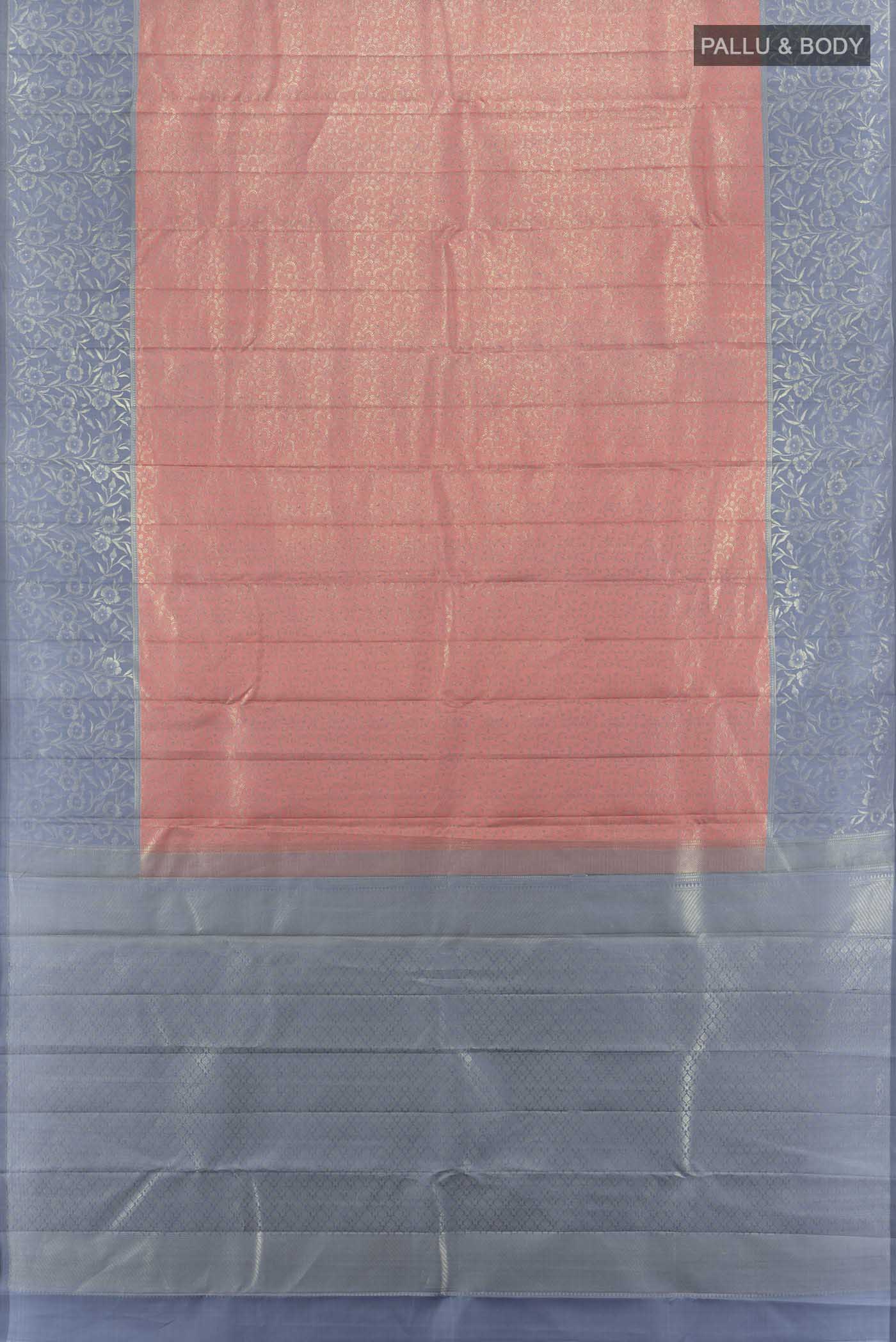 Peach Kanchipuram Silk Saree - Image 5