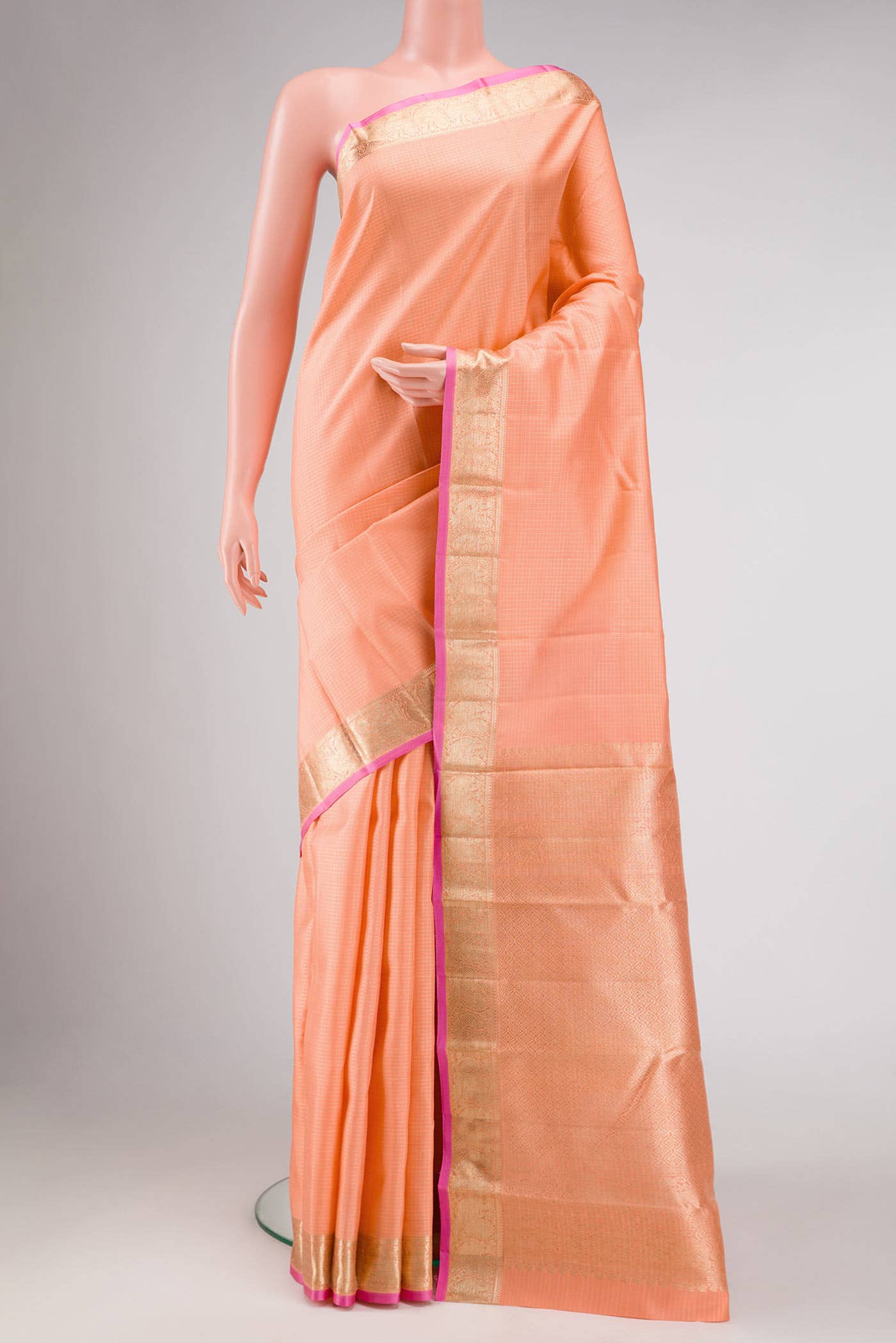 Peach Kanjivaram Silk Saree