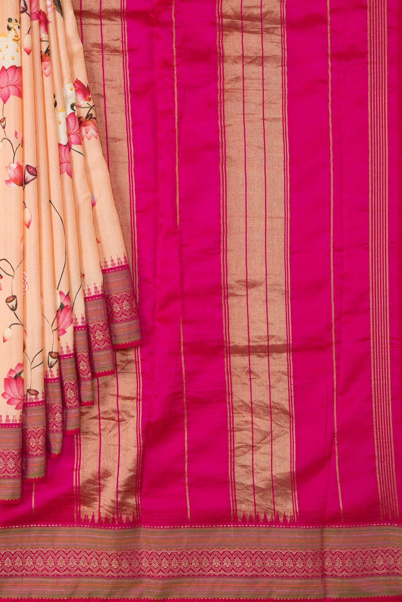 Peach Kanchipuram Silk Saree - Image 2