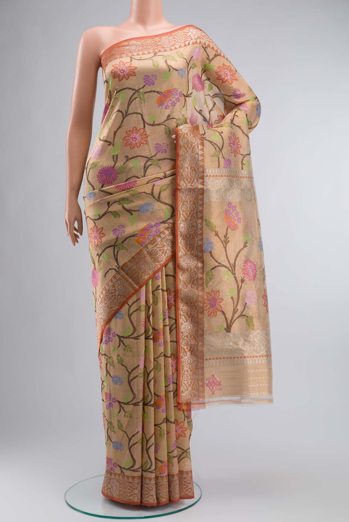 Peach Kota Silk Saree