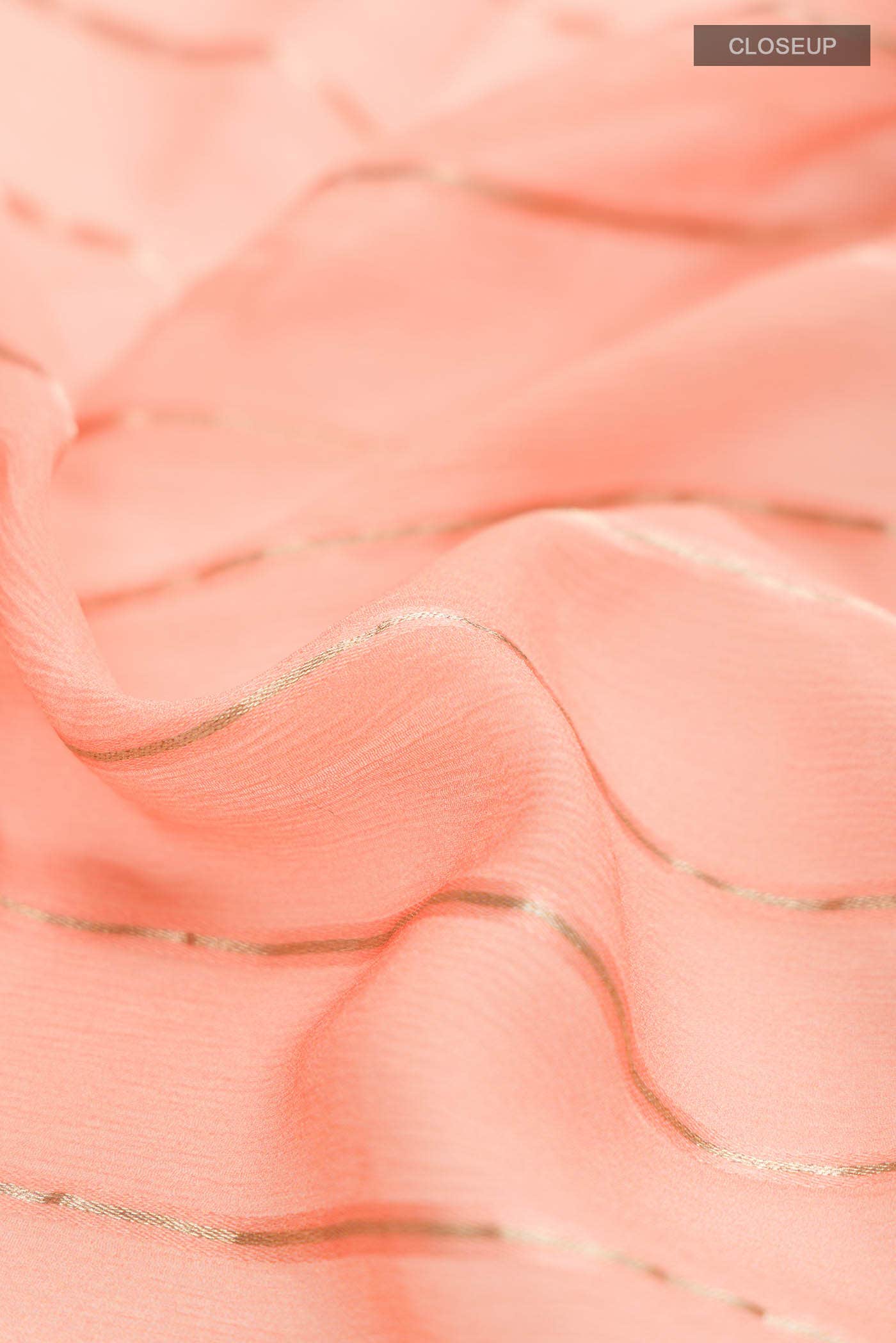 Peach Mysore Chiffon Saree - Image 2
