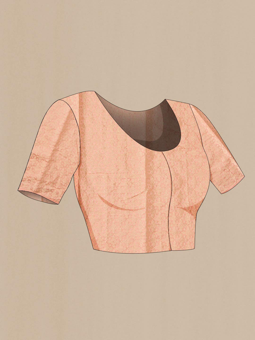 Peach Mysore Chiffon Saree - Image 5