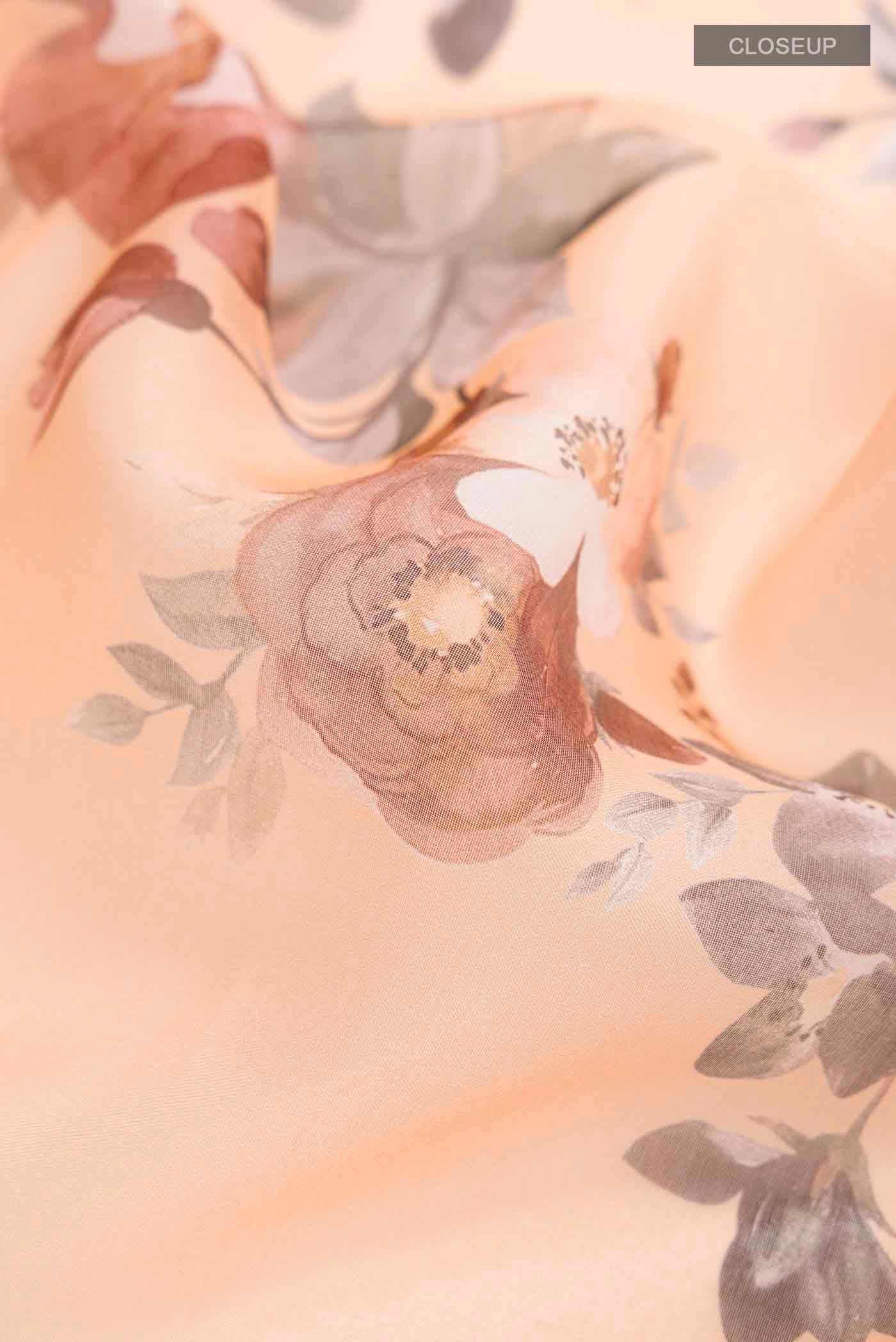 Peach Organza Silk Saree - Image 2