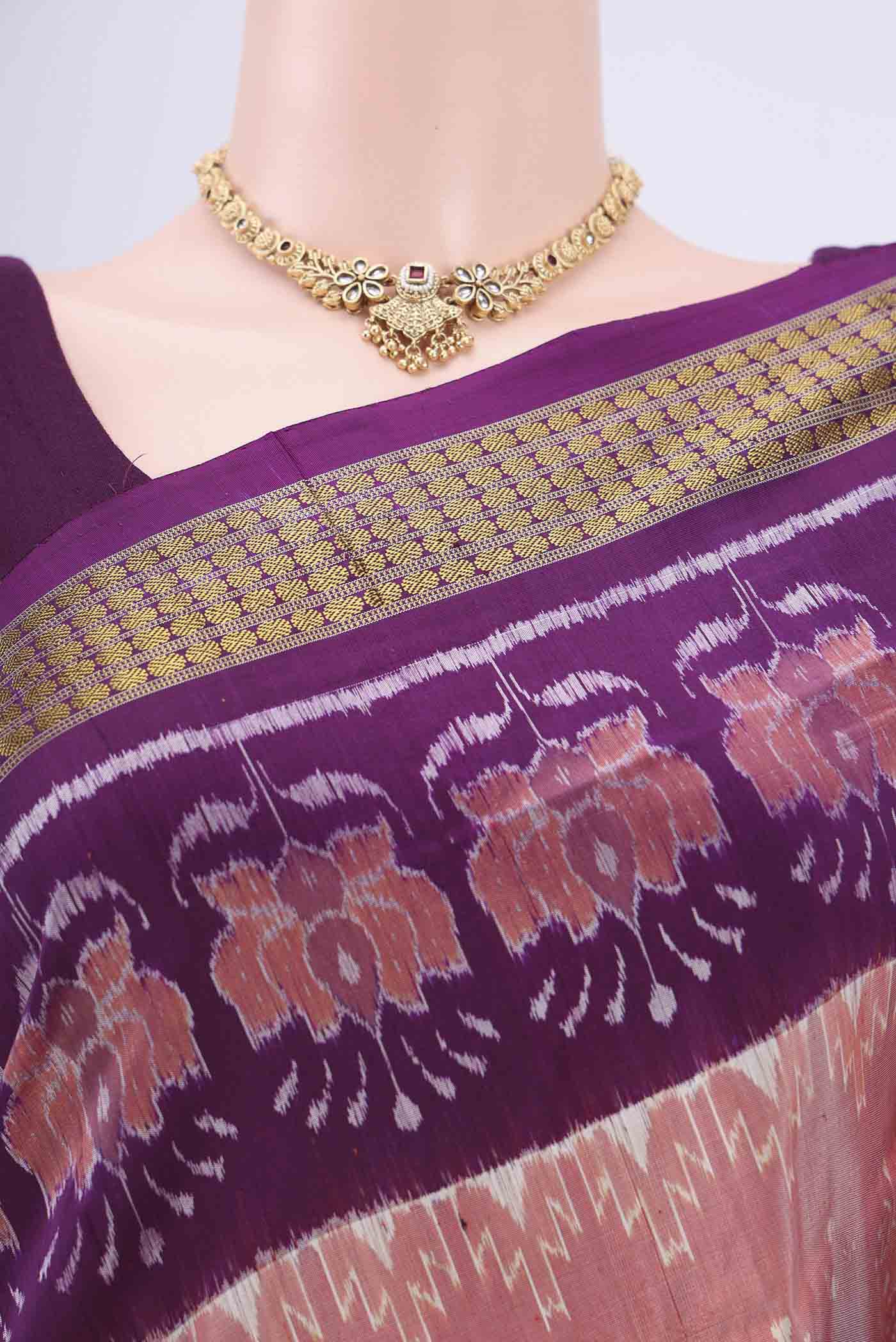 Peach Orissa Silk Saree - Image 2