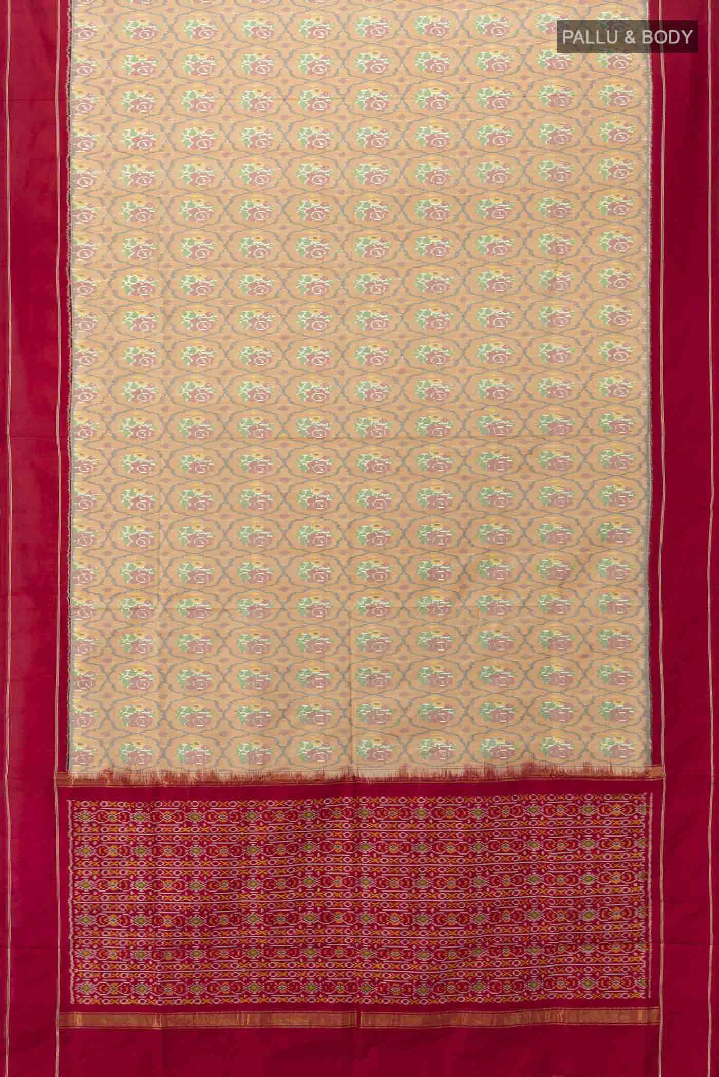 Peach Pochampally Silk Saree - Image 5