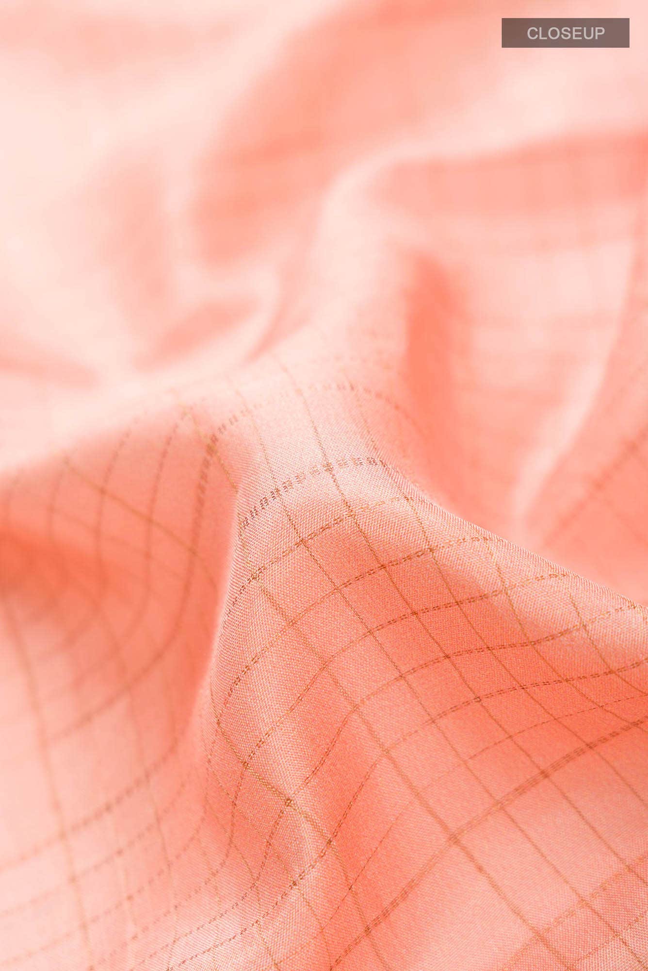 Peach Printed Silk Saree - Image 3
