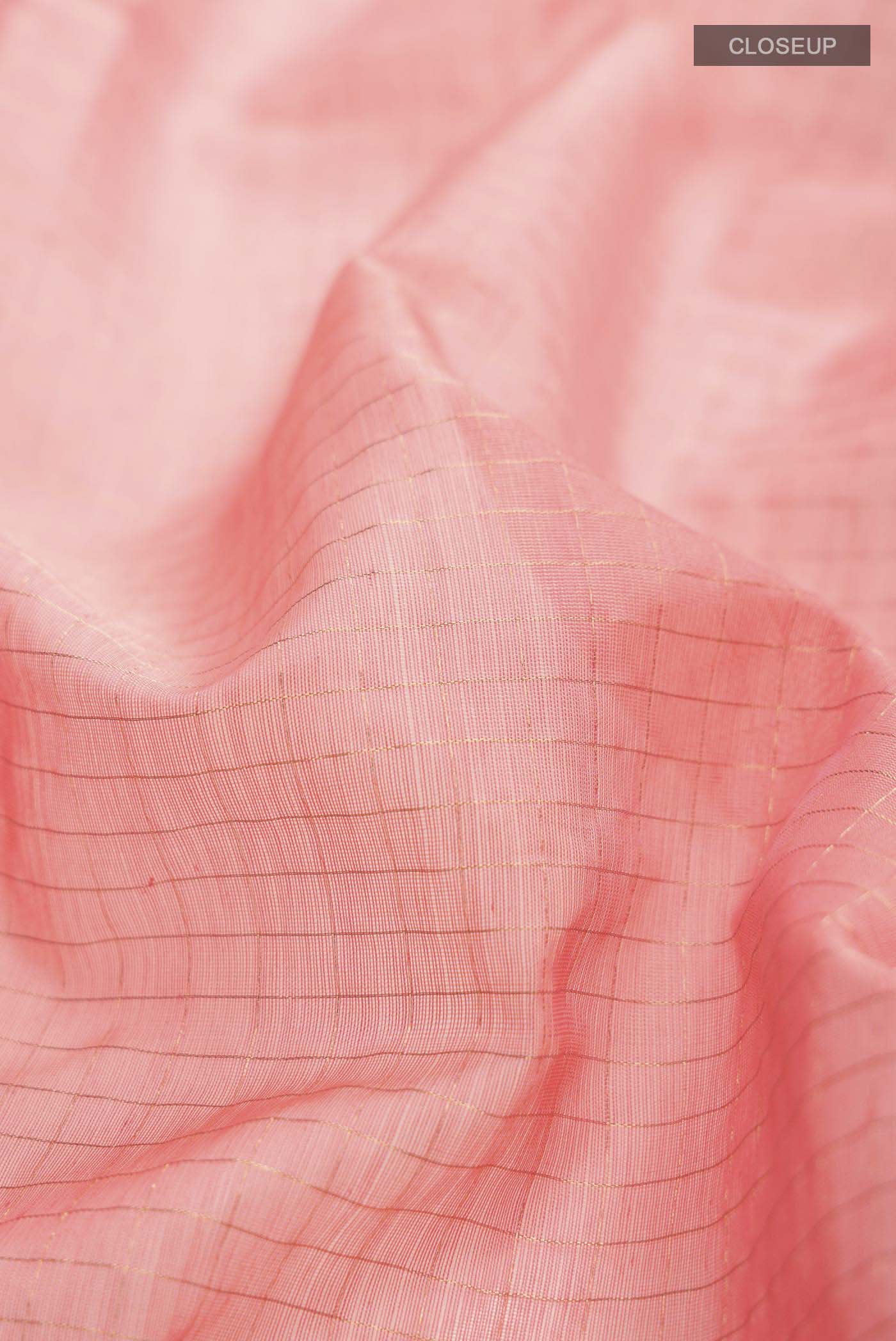 Peach Silk Cotton Saree - Image 2