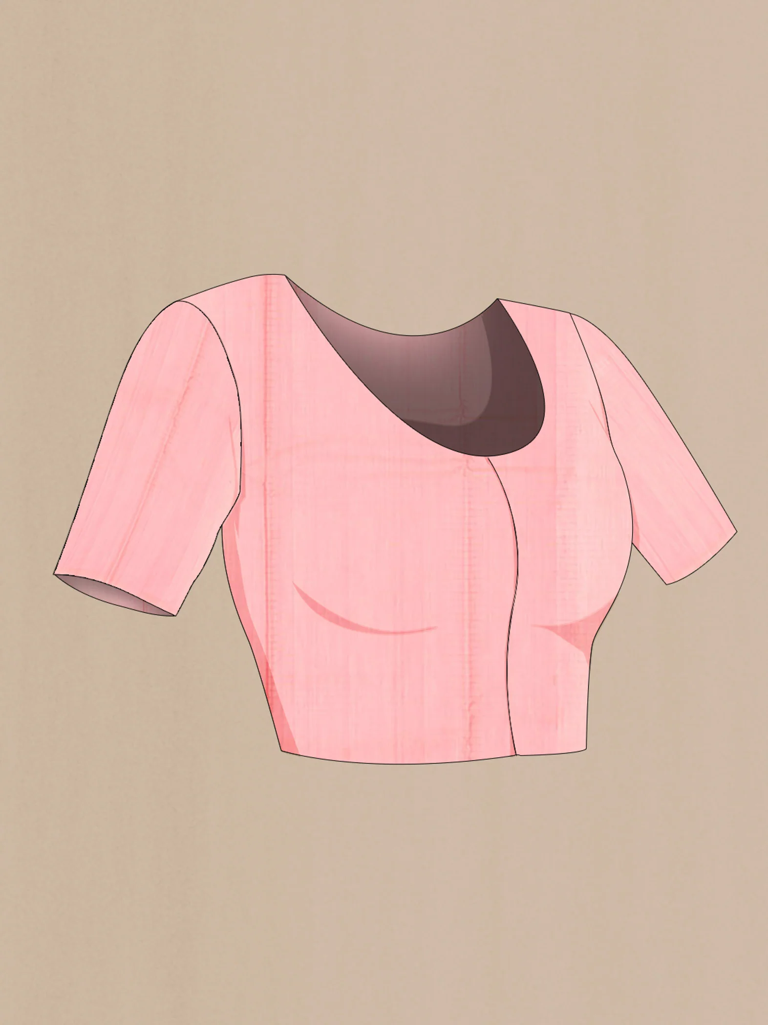 Peach Silk Cotton Saree - Image 4