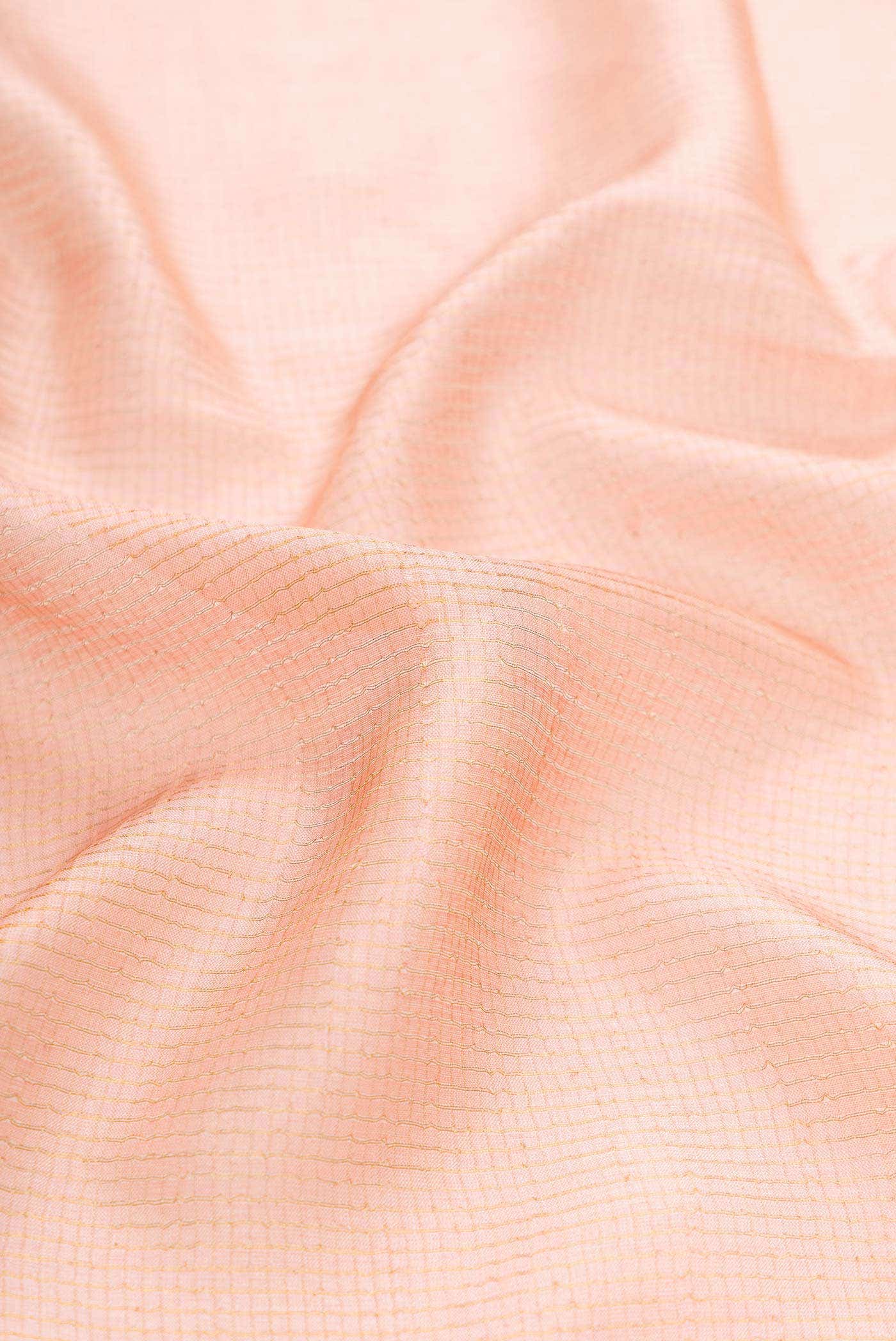 Peach Tussar Silk Saree - Image 3