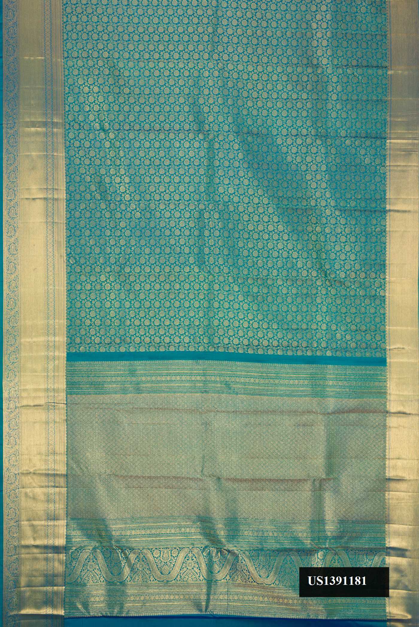 Peacock Blue Dual Tone Kanchipuram Silk Saree