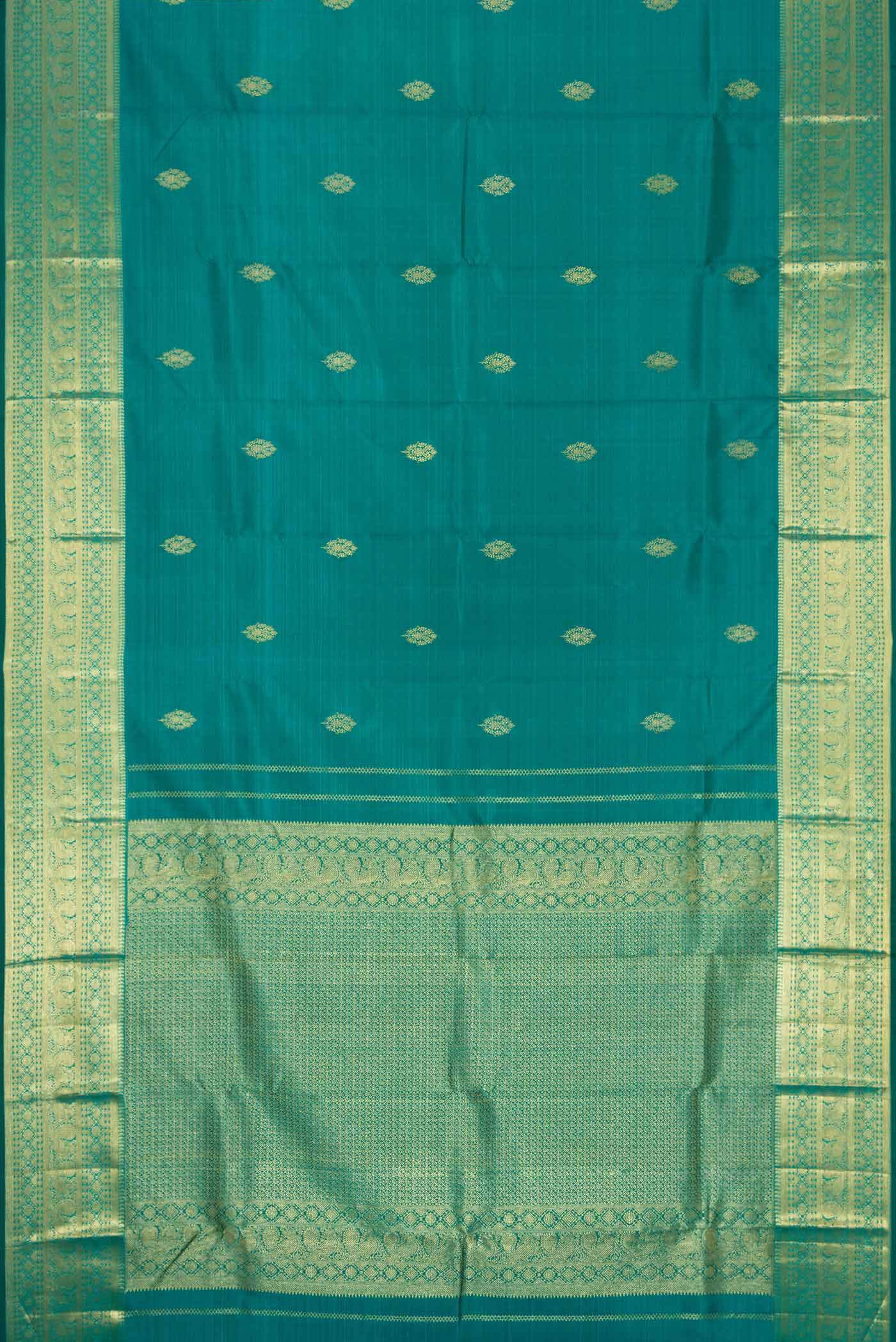 Blue Kanchipuram Silk Saree - Image 6