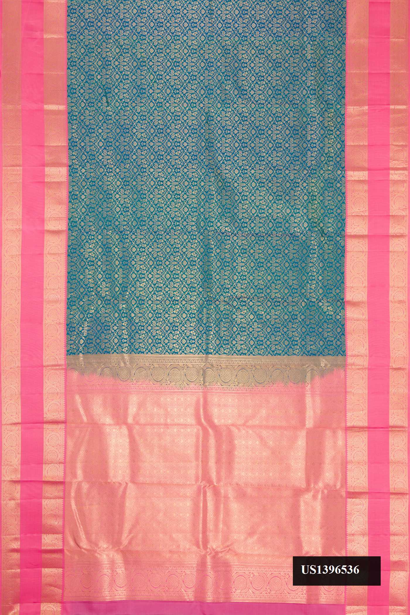 Peacock Blue Dual Tone Kanchipuram Silk Saree
