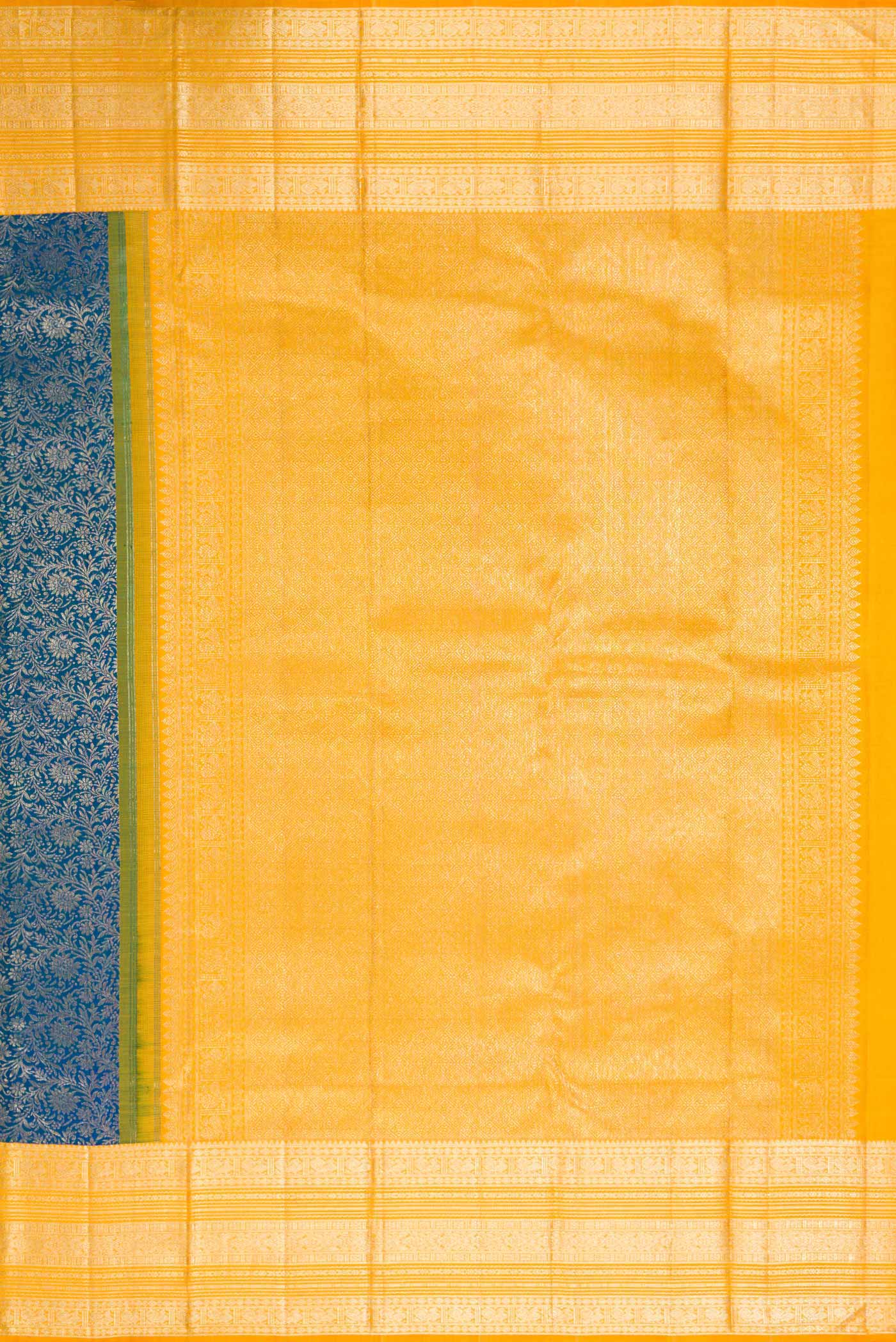 Peacock Blue Kanchipuram Silk Saree - Image 7