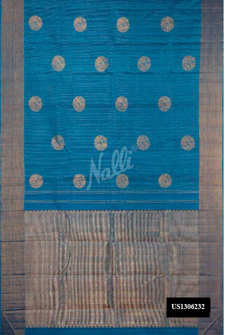 Peacock Blue Dual Tone Kanchipuram Silk Saree