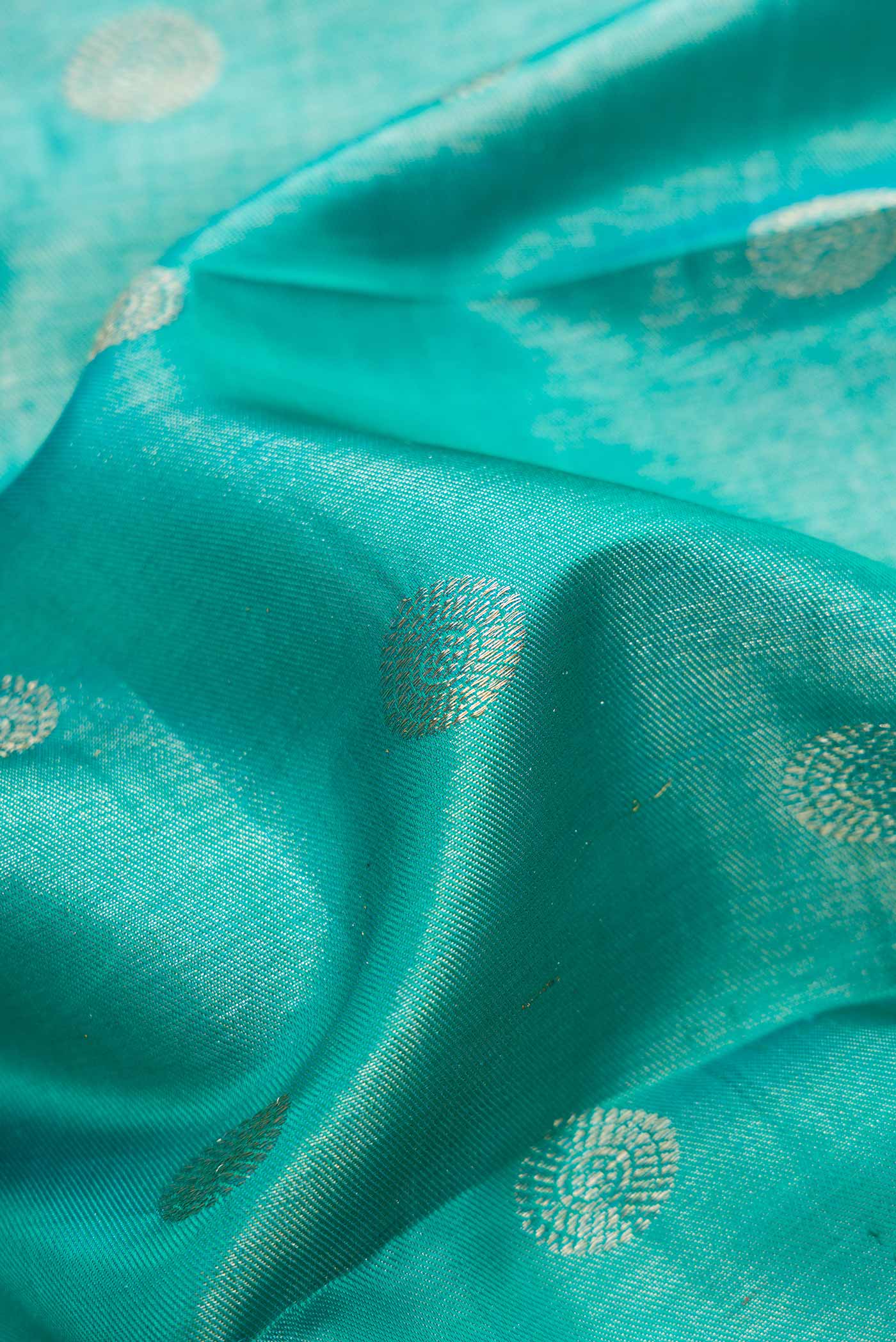 Light Blue Kanjivaram Silk Saree - Image 2