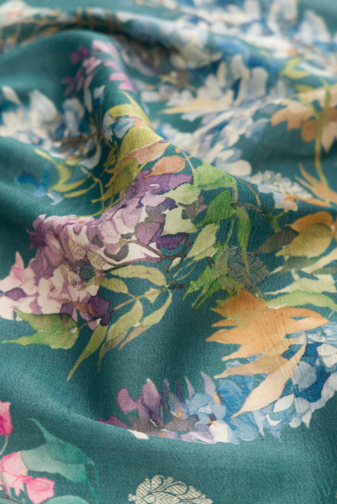 Blue Tussar Silk Saree - Image 2
