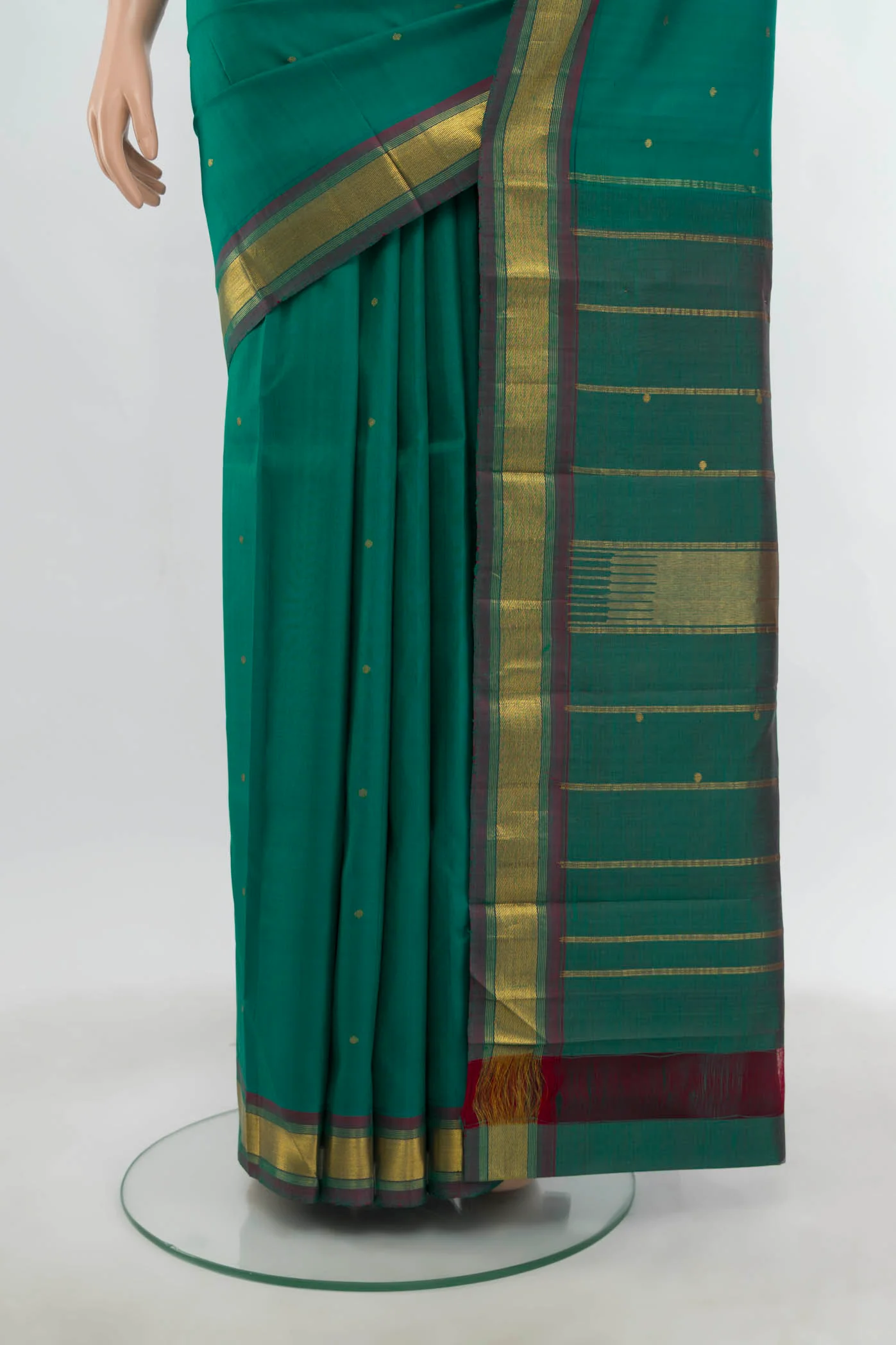 Teal Kanjivaram Silk Saree - Image 3