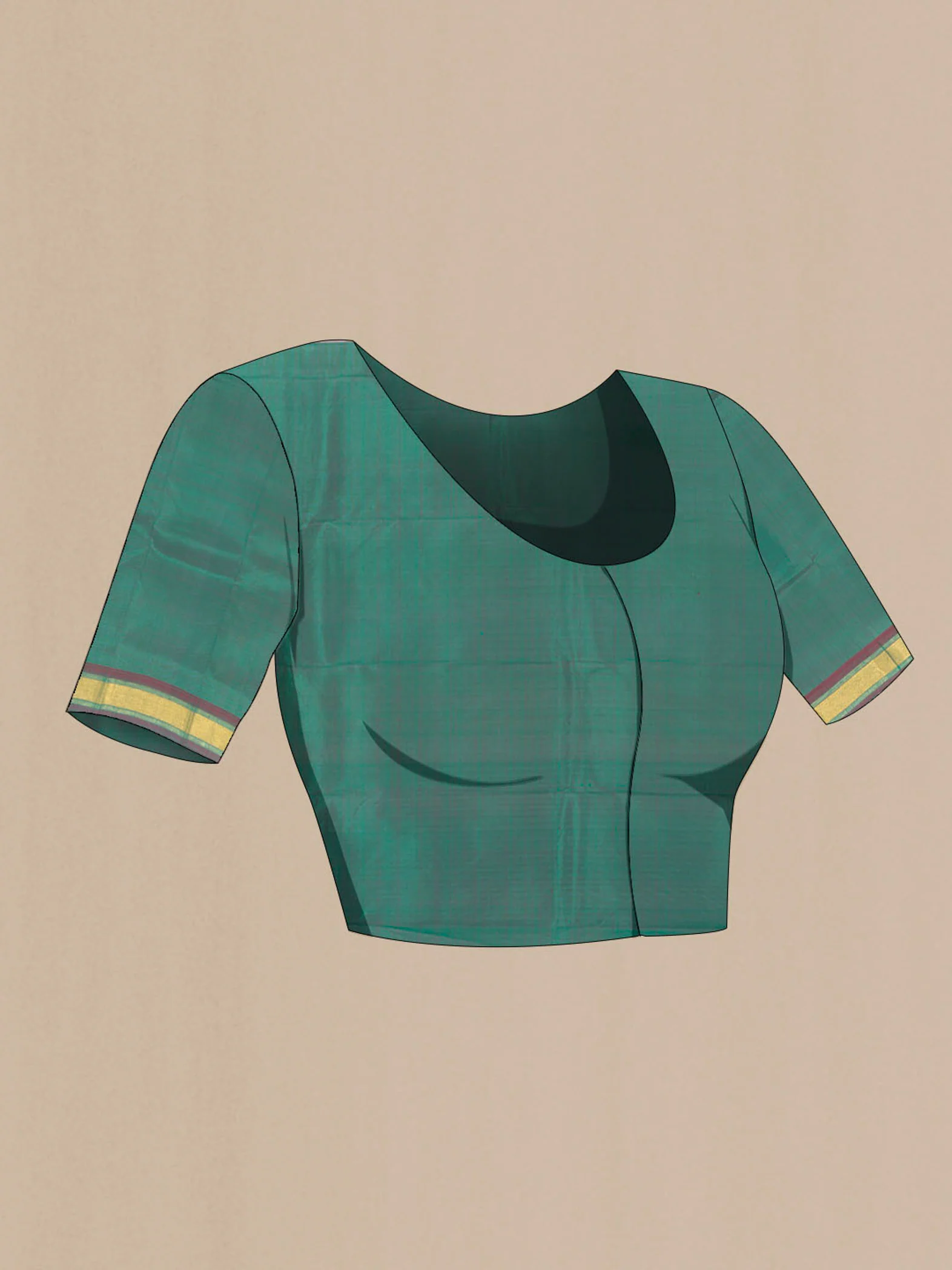 Teal Kanjivaram Silk Saree - Image 4