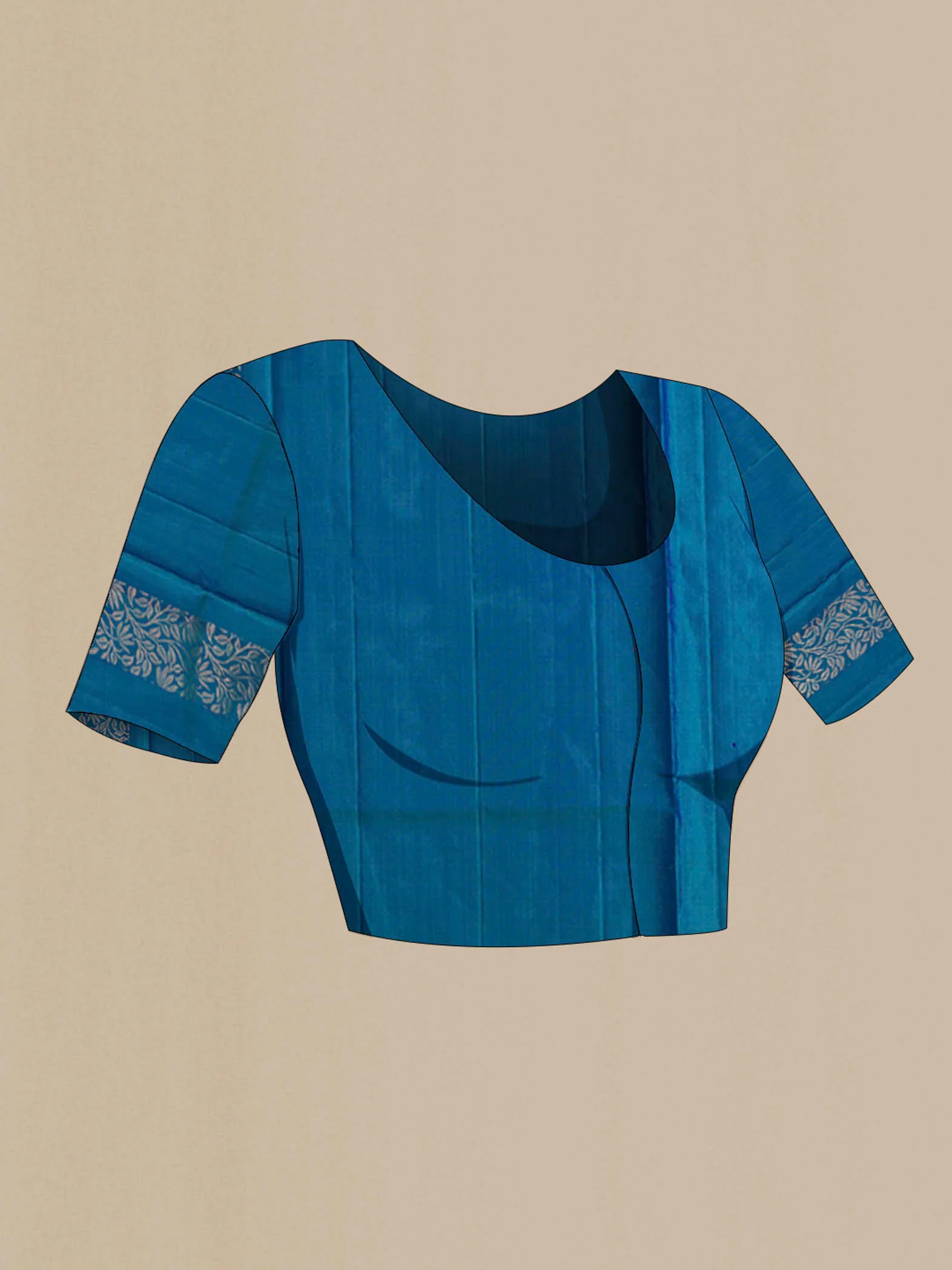 Peacock Blue Soft Silk Saree - Image 4