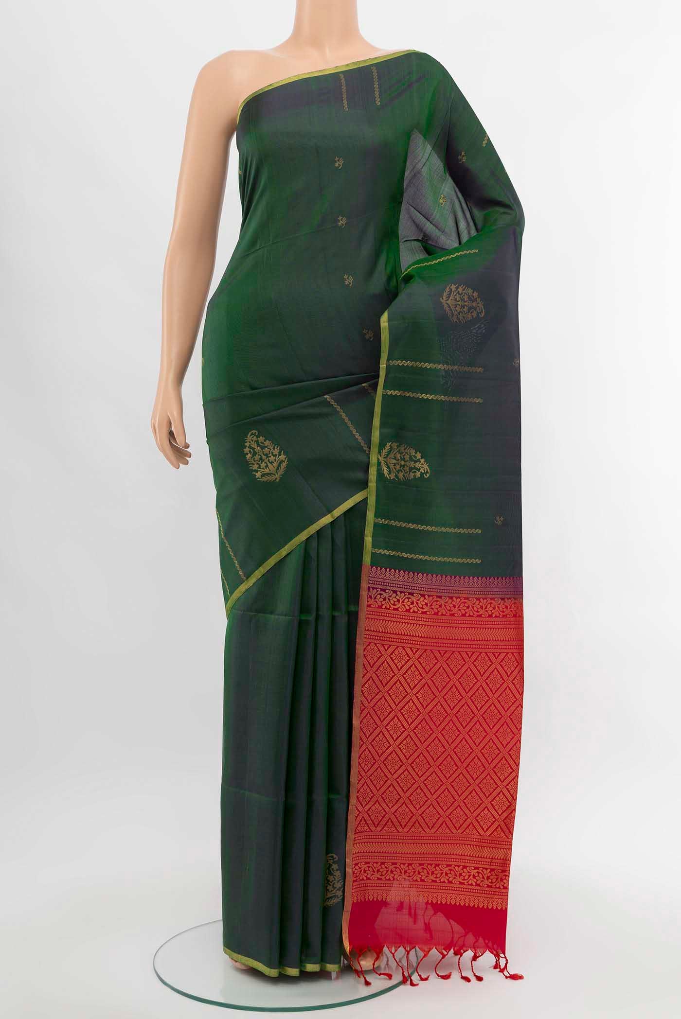 Peacock Blue Soft Silk Saree