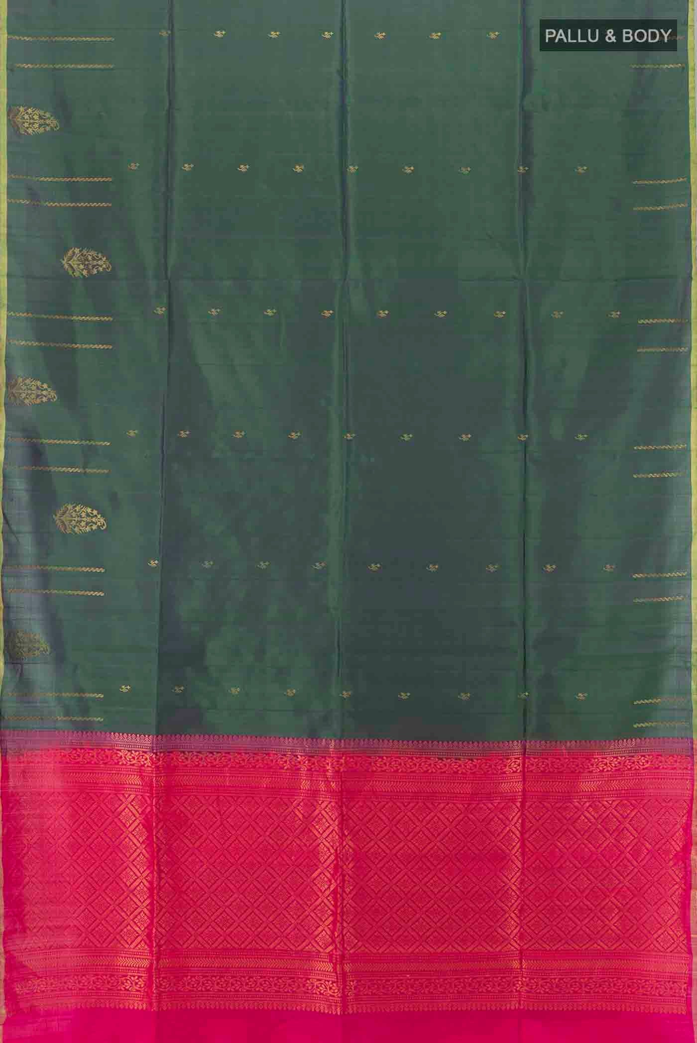 Peacock Blue Soft Silk Saree - Image 3