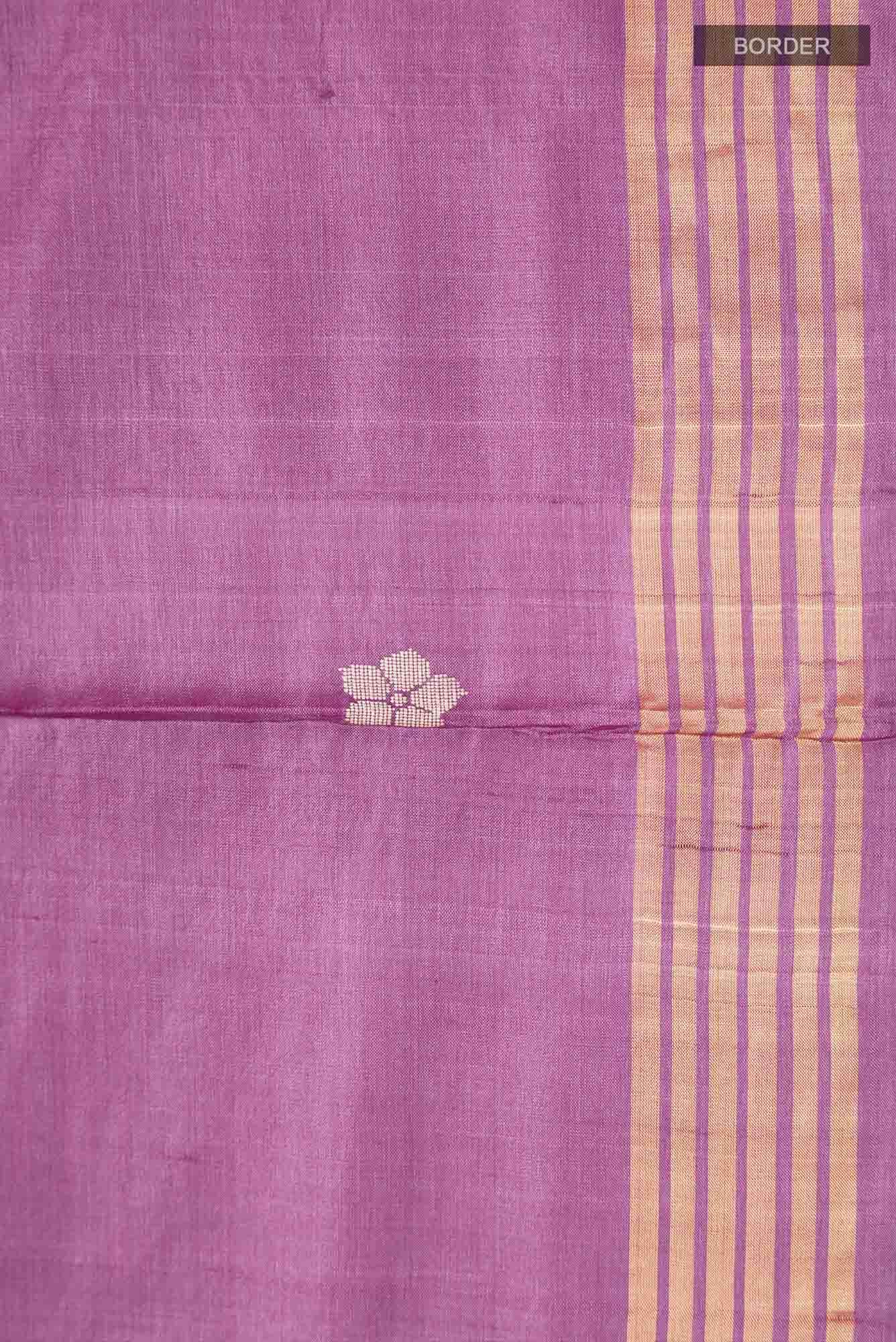 Perfume of Love-Purple Bhagalpuri Tussar Silk Saree - Image 7
