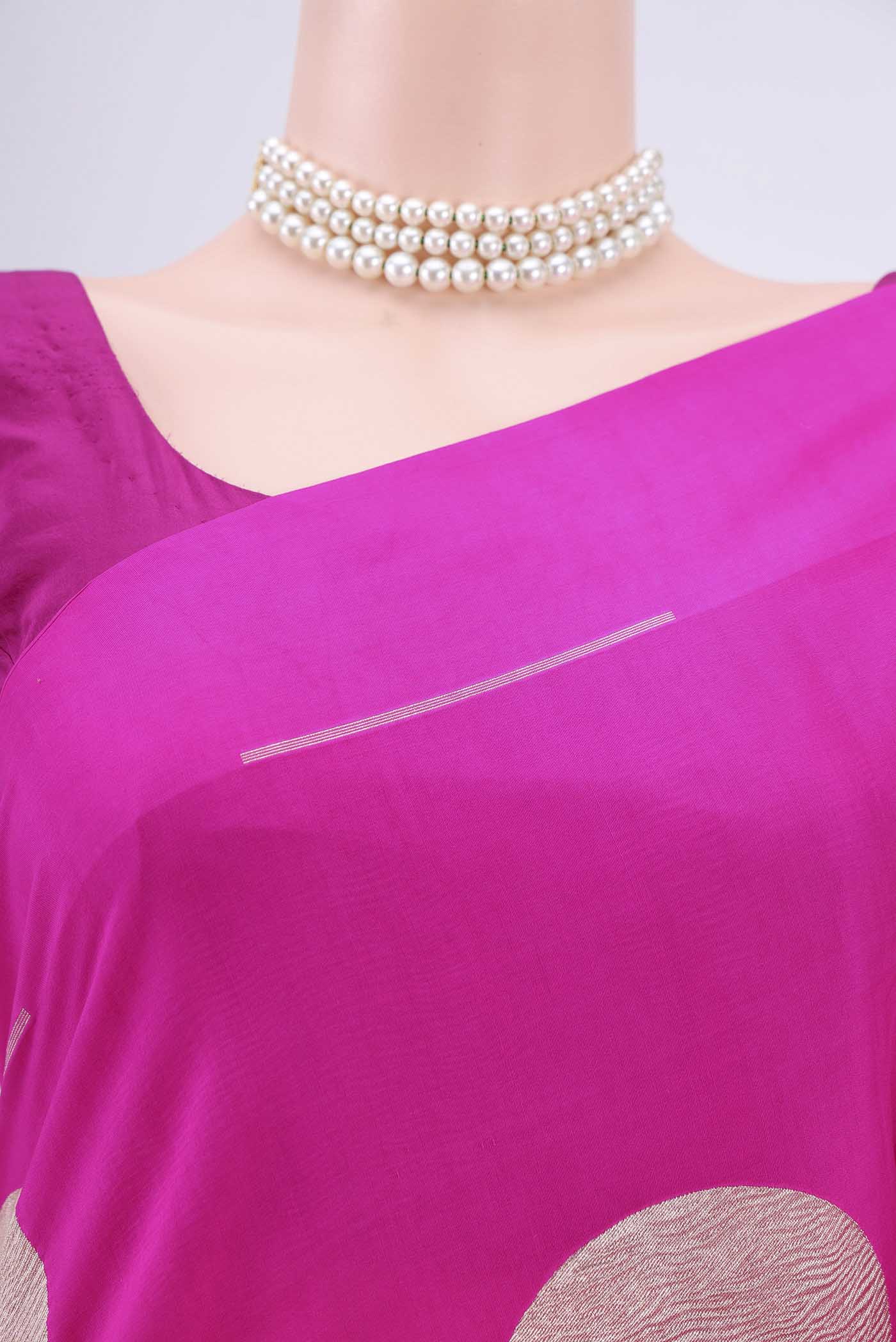 Rani Pink Banarasi Saree - Image 2