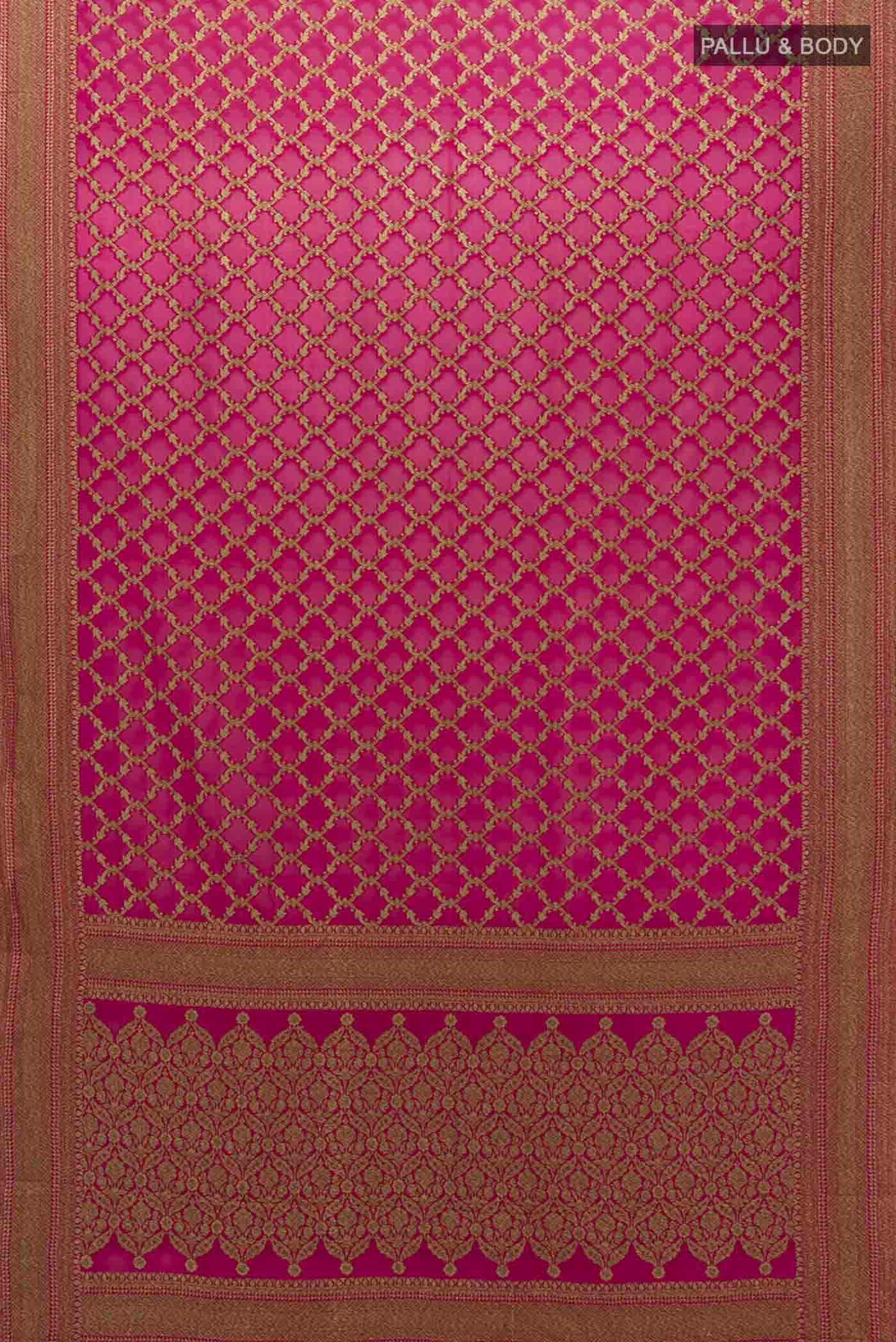 Pink Banarasi Georgette Saree - Image 5