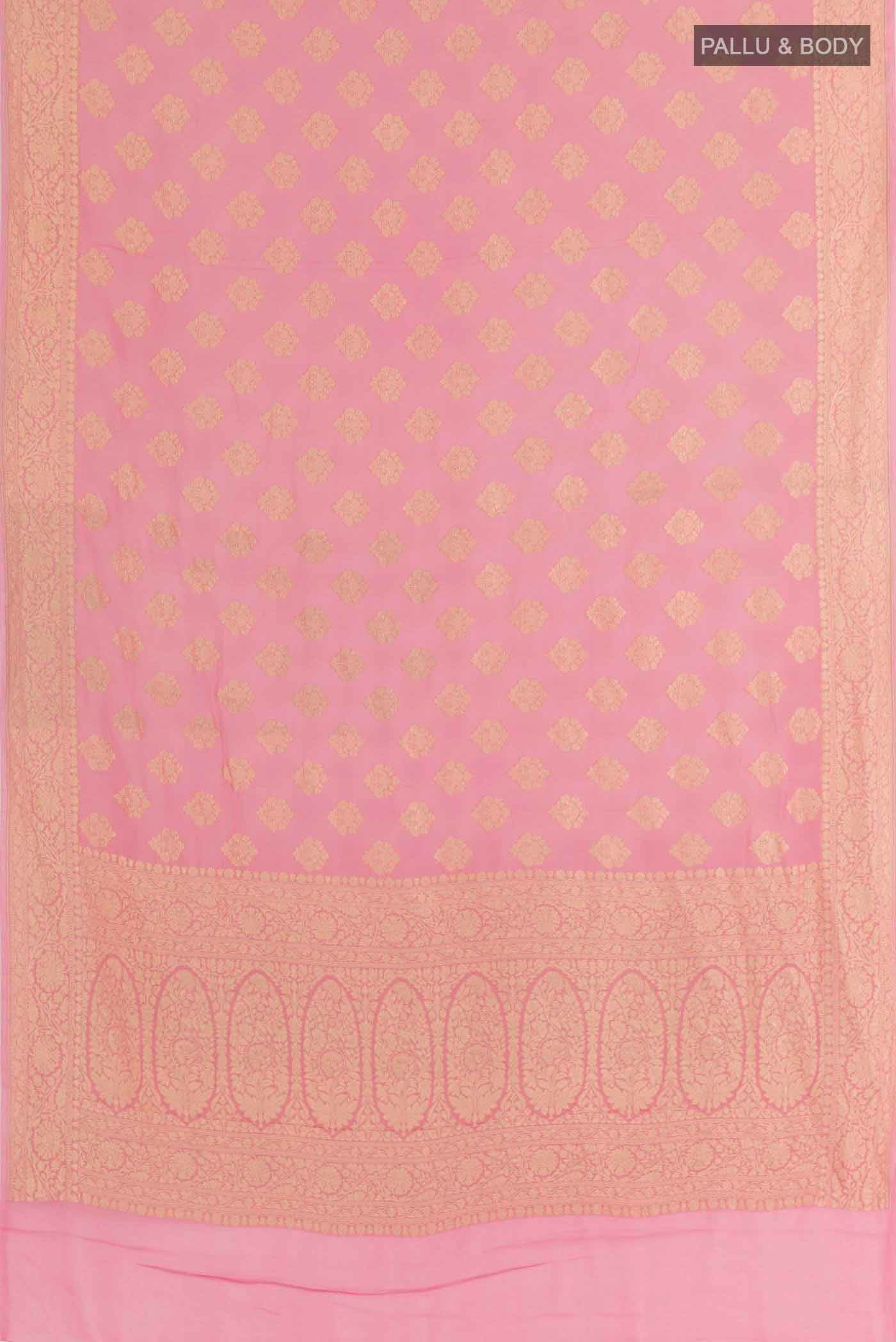 Pink Banarasi Georgette Saree - Image 3