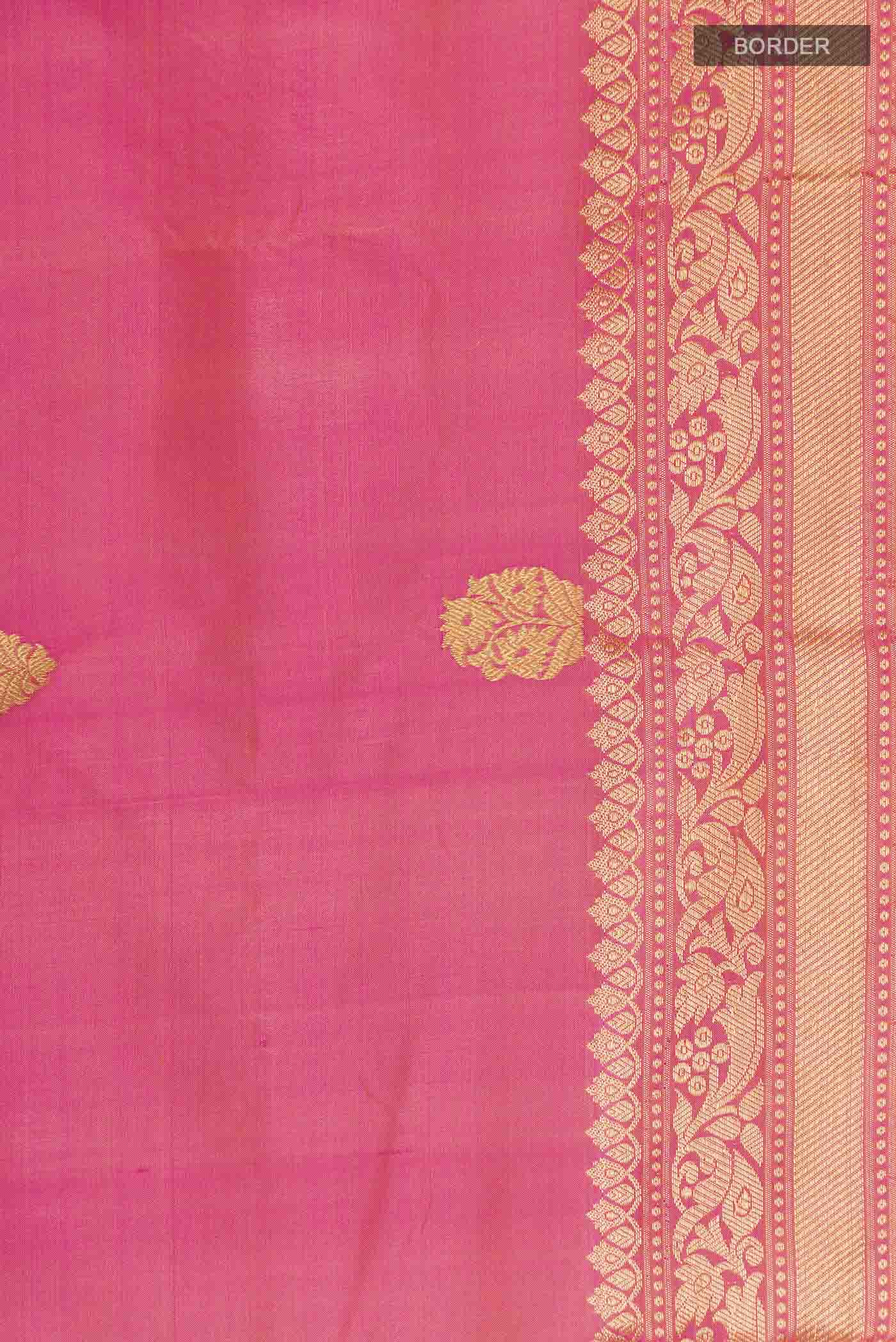 Pink Banarasi Katan Silk Saree - Image 3